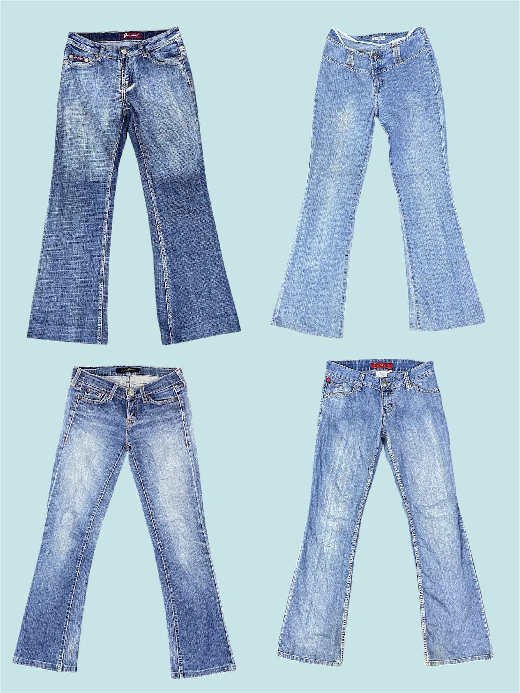 Y2K Low-Rise Flared Denim Jeans Bundle (TS-1167)