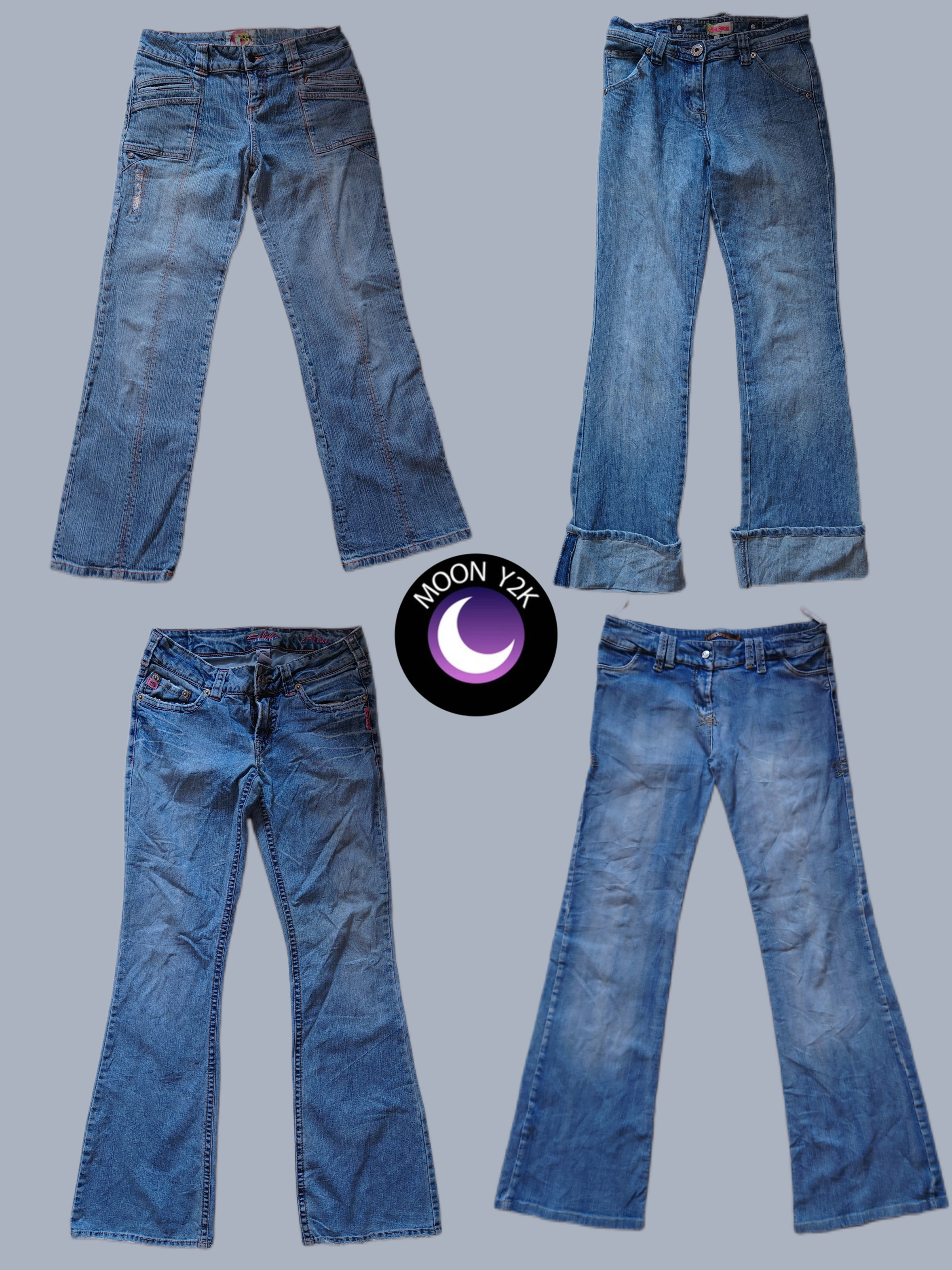 Y2K unique Boot cut jeans (M-711)