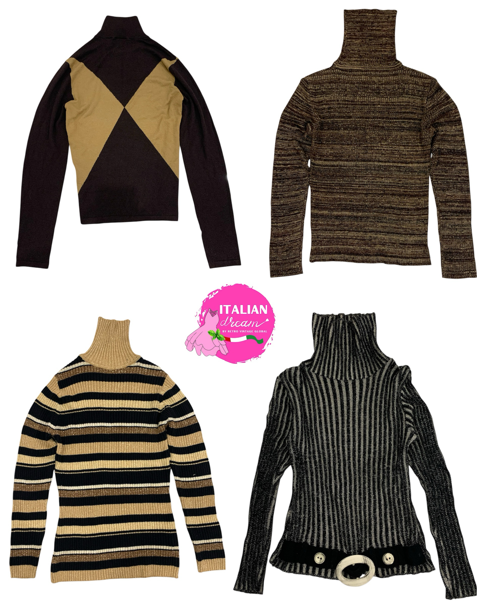 Y2k fitted high-neck knitwear