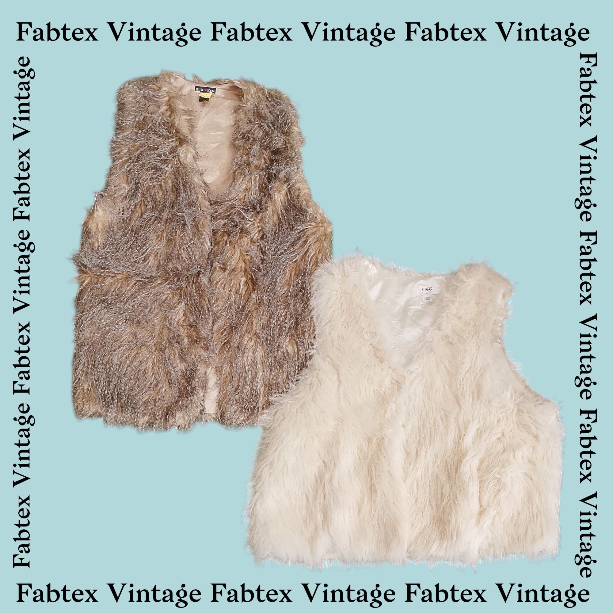 (FV-158) Ensemble de gilet en fourrure synthétique Y2K - Édition superposée bohème d'hiver