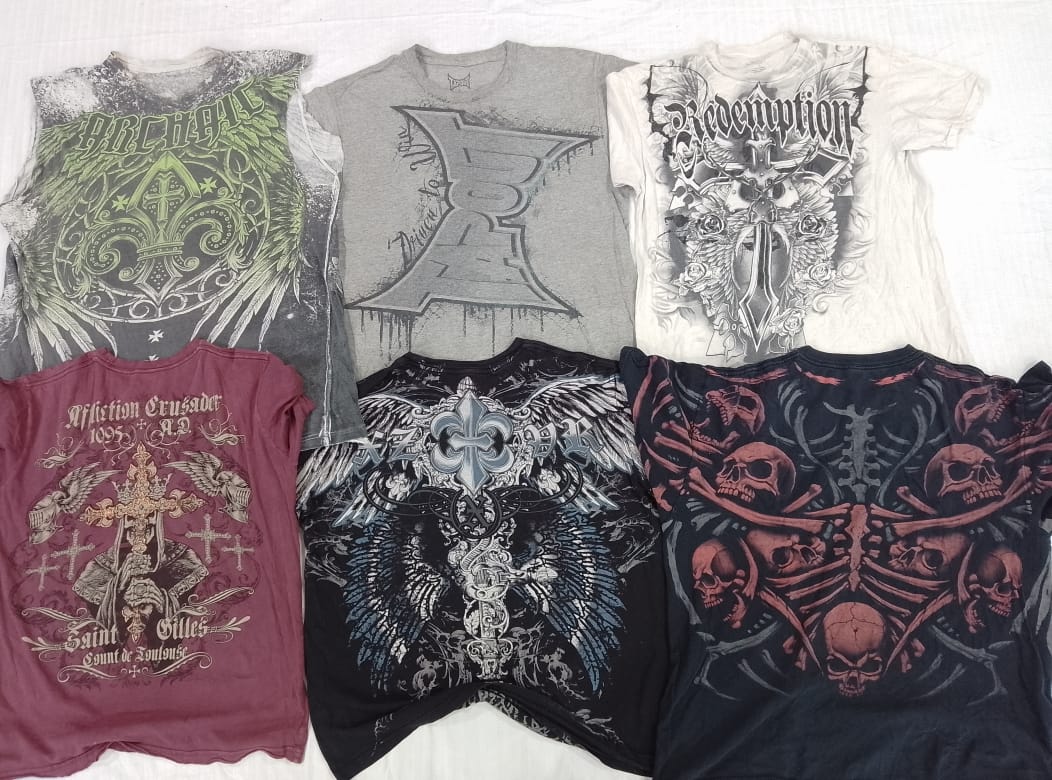 CR5361 T-shirts graphiques vintage crâne – Lot mixte