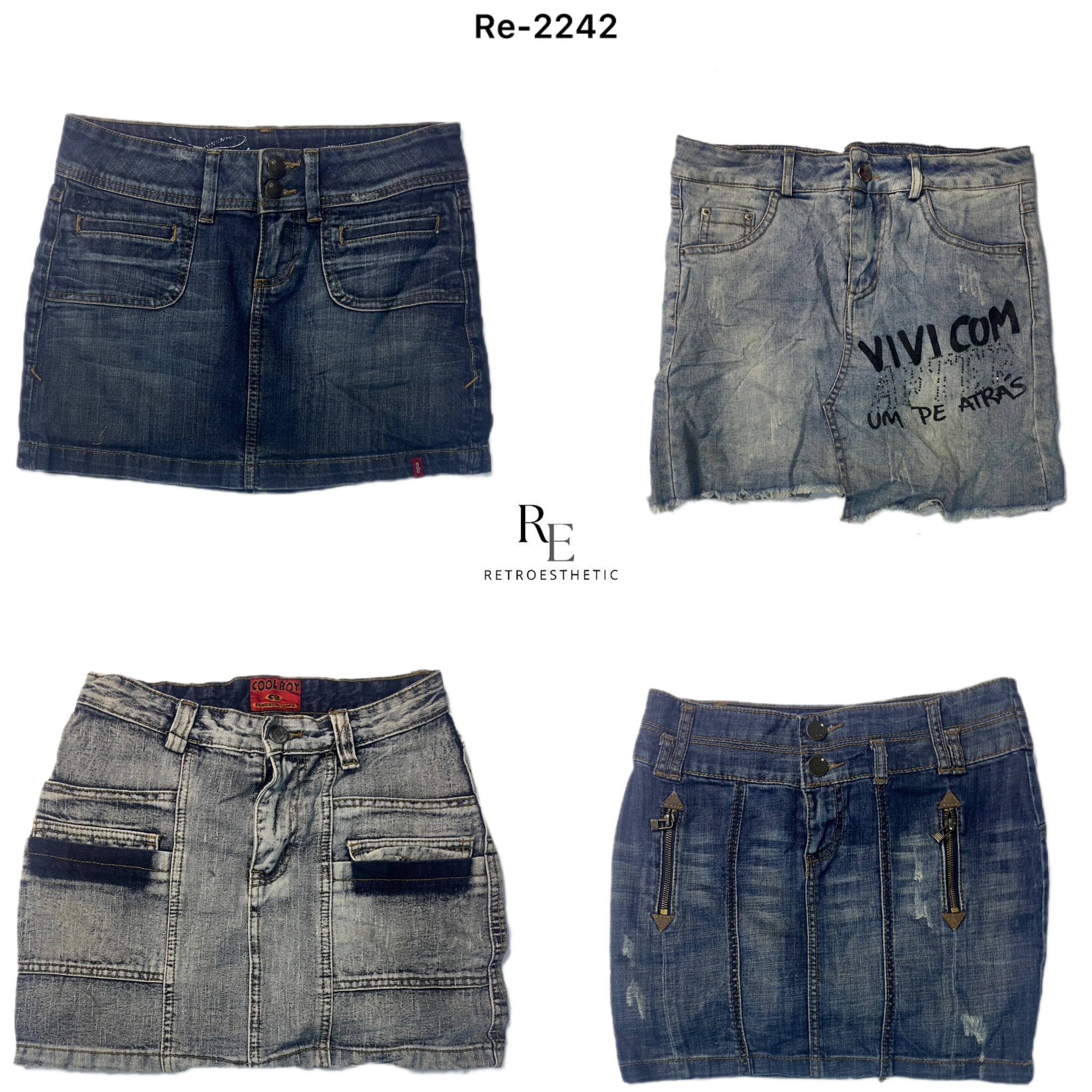 Y2K Paris Hilton Jupe en jean mini (RE-2242)