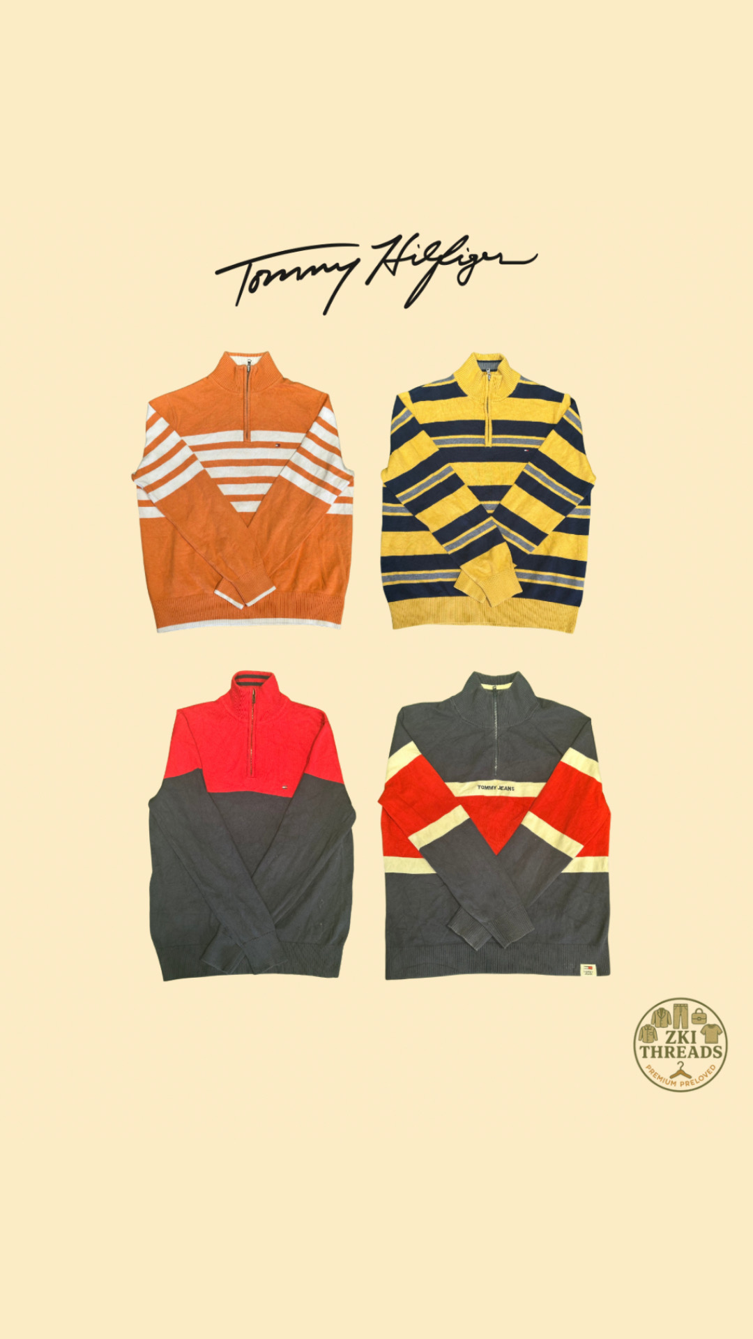 Tommy Hilfiger 1/4 Zip Sweaters (D12)
