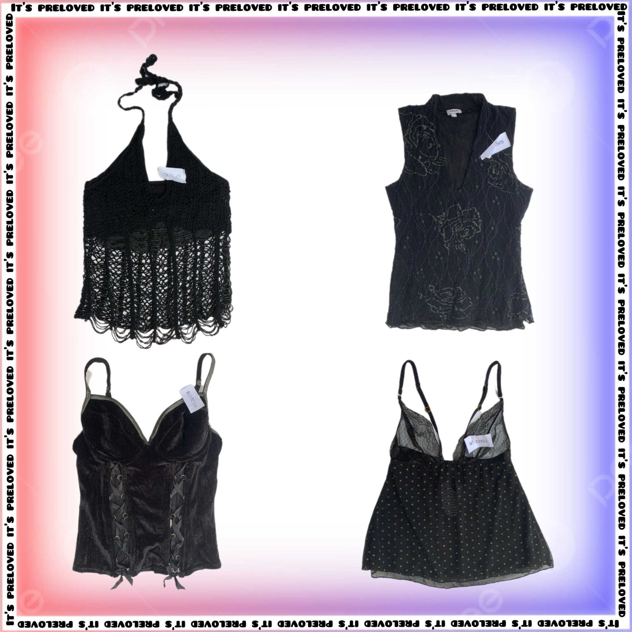 Little Black Tops- All Black Y2K Tops Mix (SS-1417)