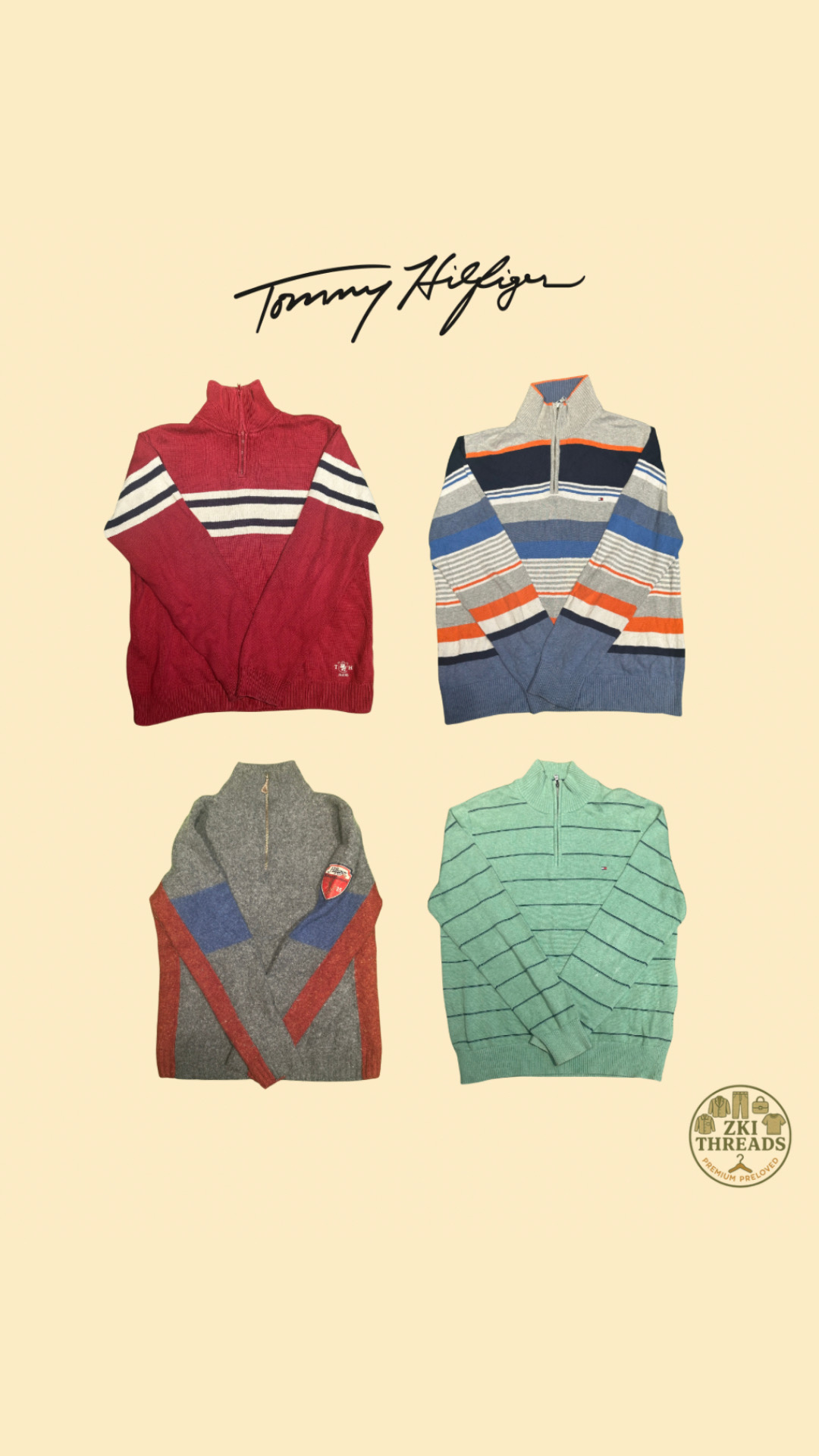 Tommy Hilfiger 1/4 Zip Sweaters (D16)