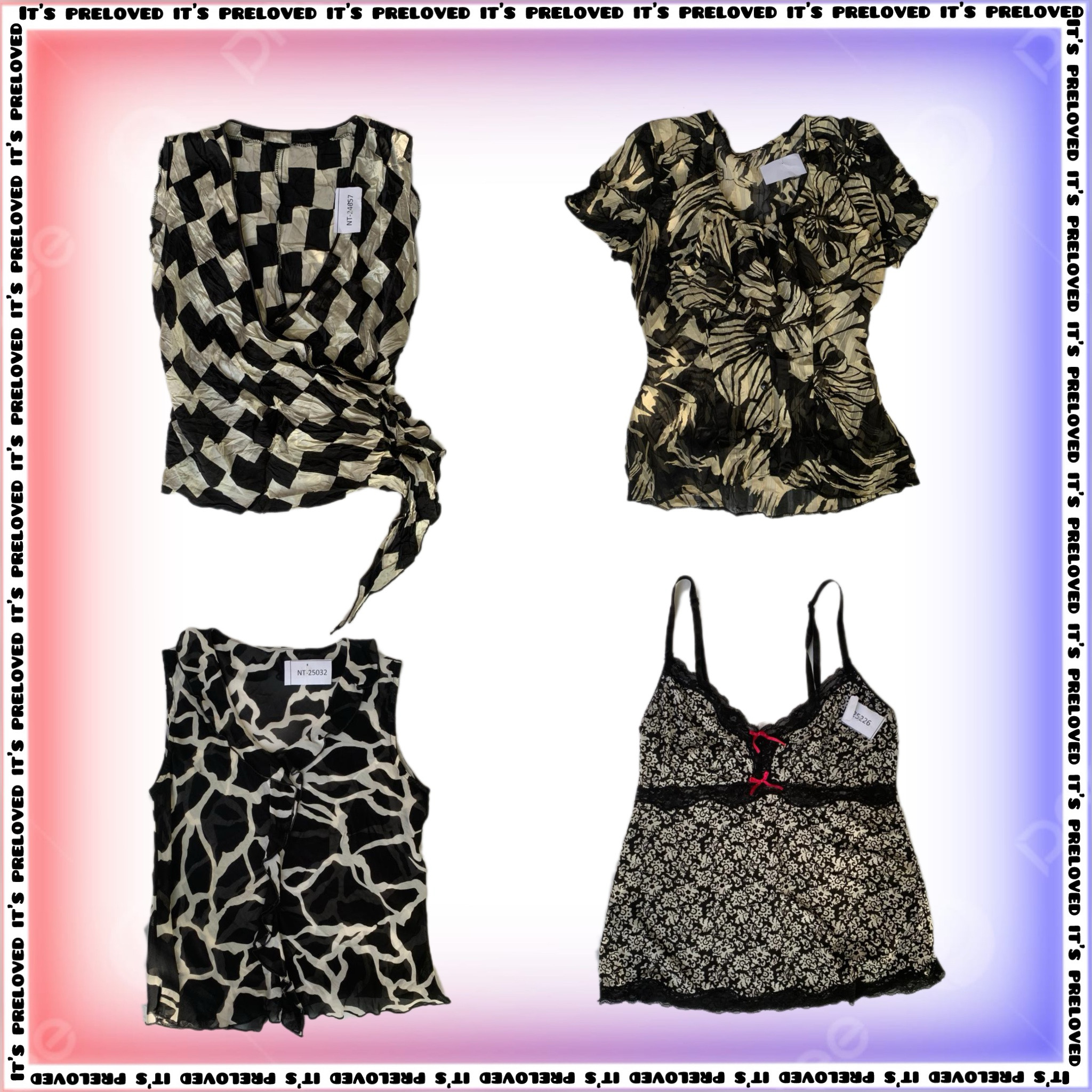 Monochrome Mix- Y2K Tops, Skirts, Dresses (SS-1422)