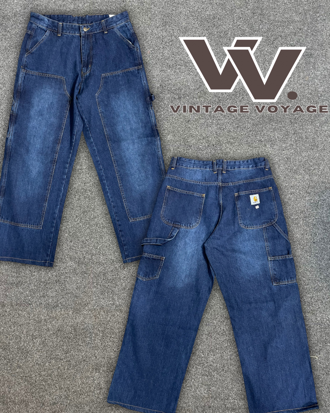 Carhartt reworked style dark blue denim pants #171025