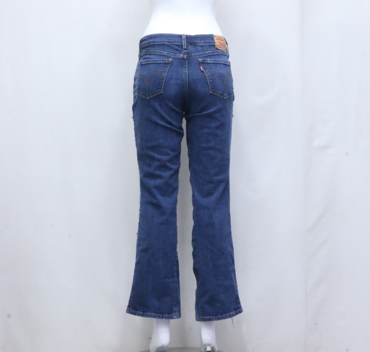 Jeans en denim évasés en patchwork upcyclé CR665