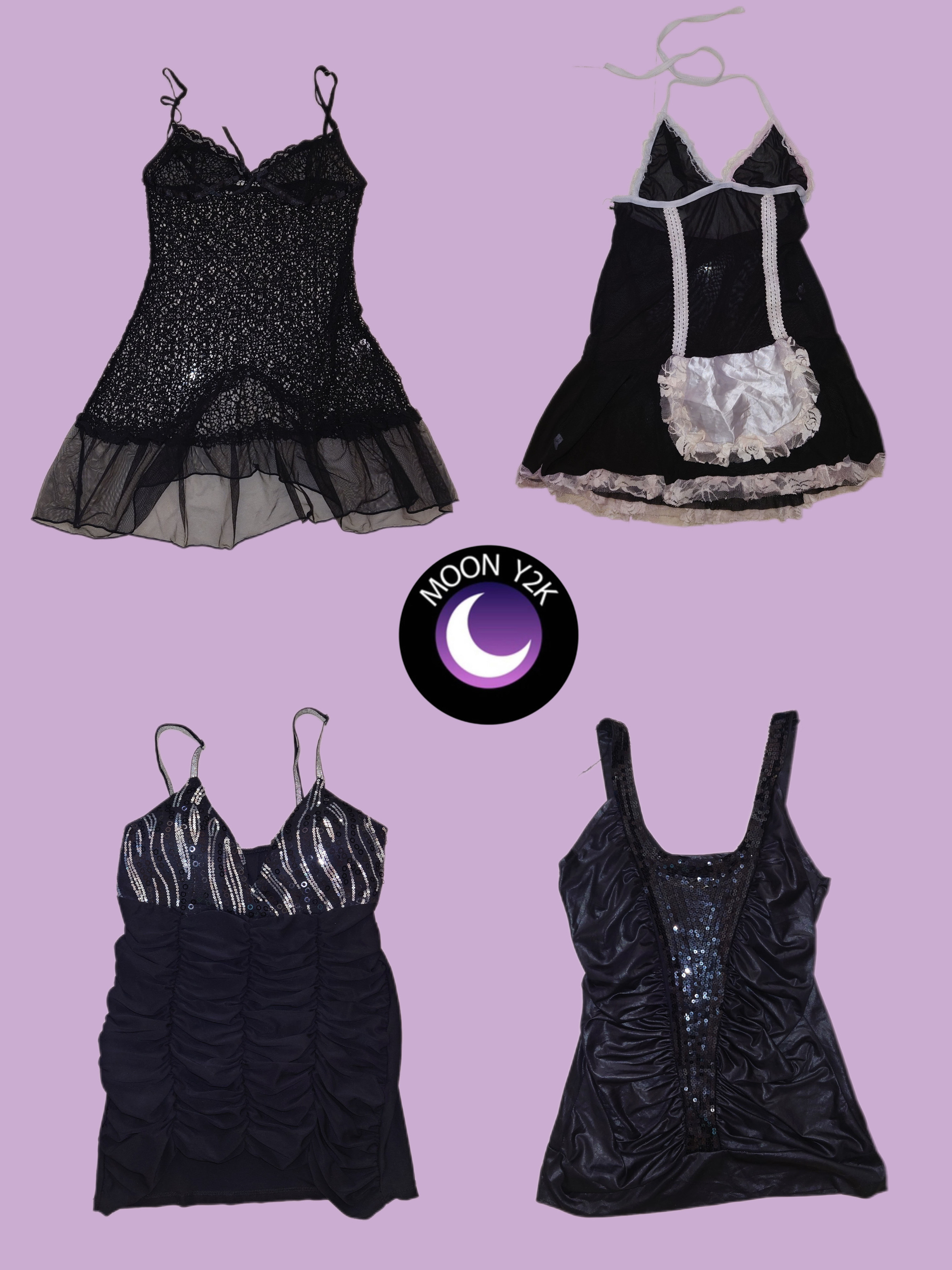 Y2K Gothic Black Tops (M-735)