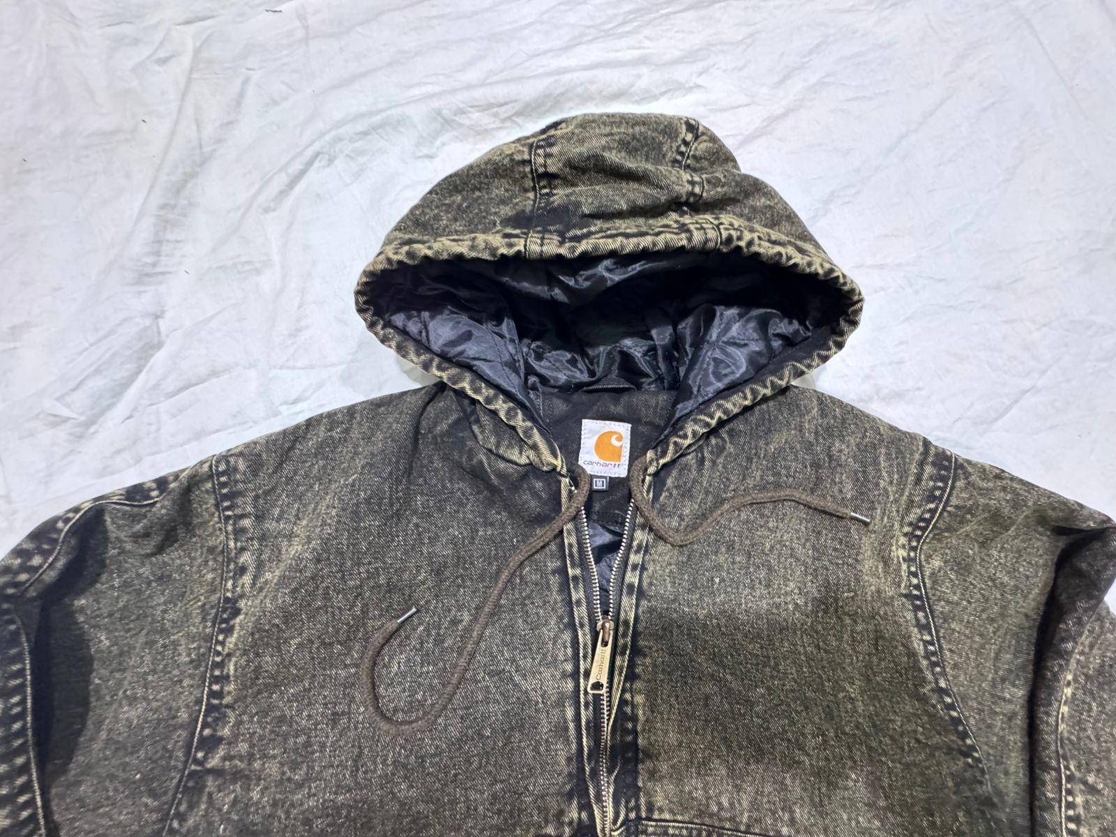 Veste Carhartt olive verte délavée style Rework