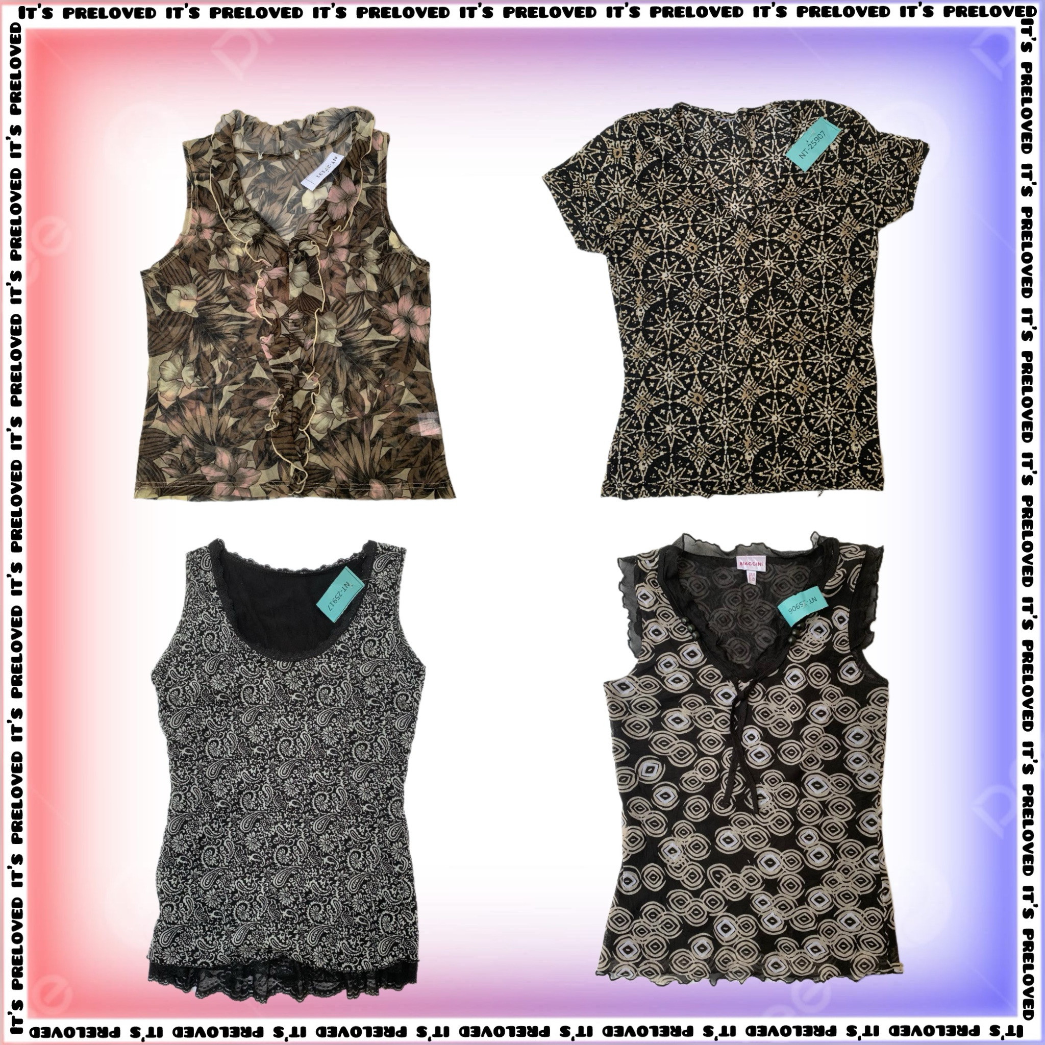 Maximalist Mesh Mix- Y2K Tops (SS-1430)