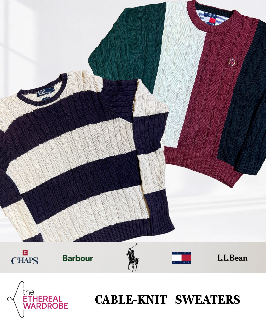 Premium Kabelstrickpullover Polo Ralph Lauren, Tommy, Chaps, Barbour und L.L.Bean
