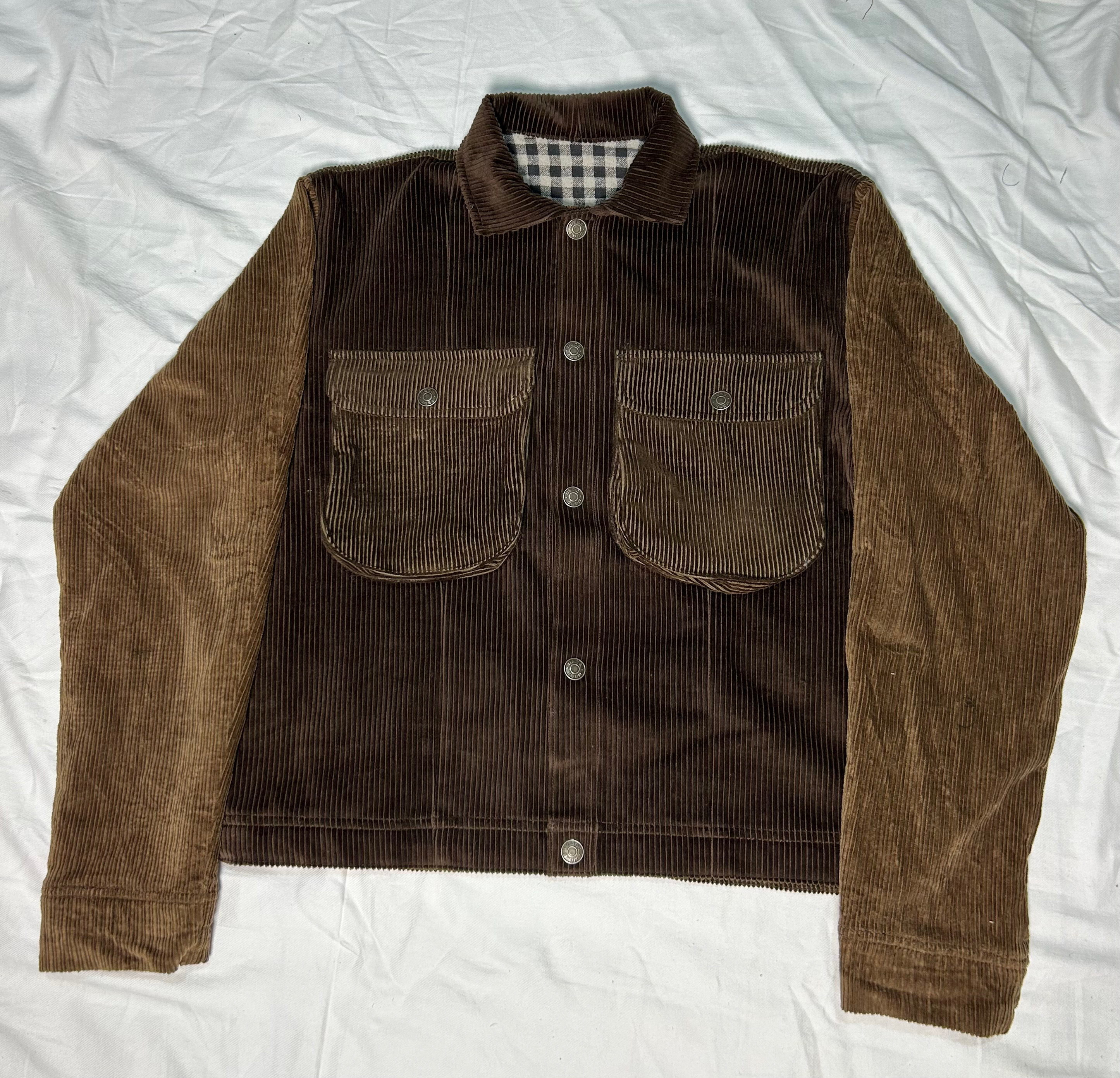 Jaqueta de Corduroy Reciclada Estilo Cargo com Bolso WR_0011