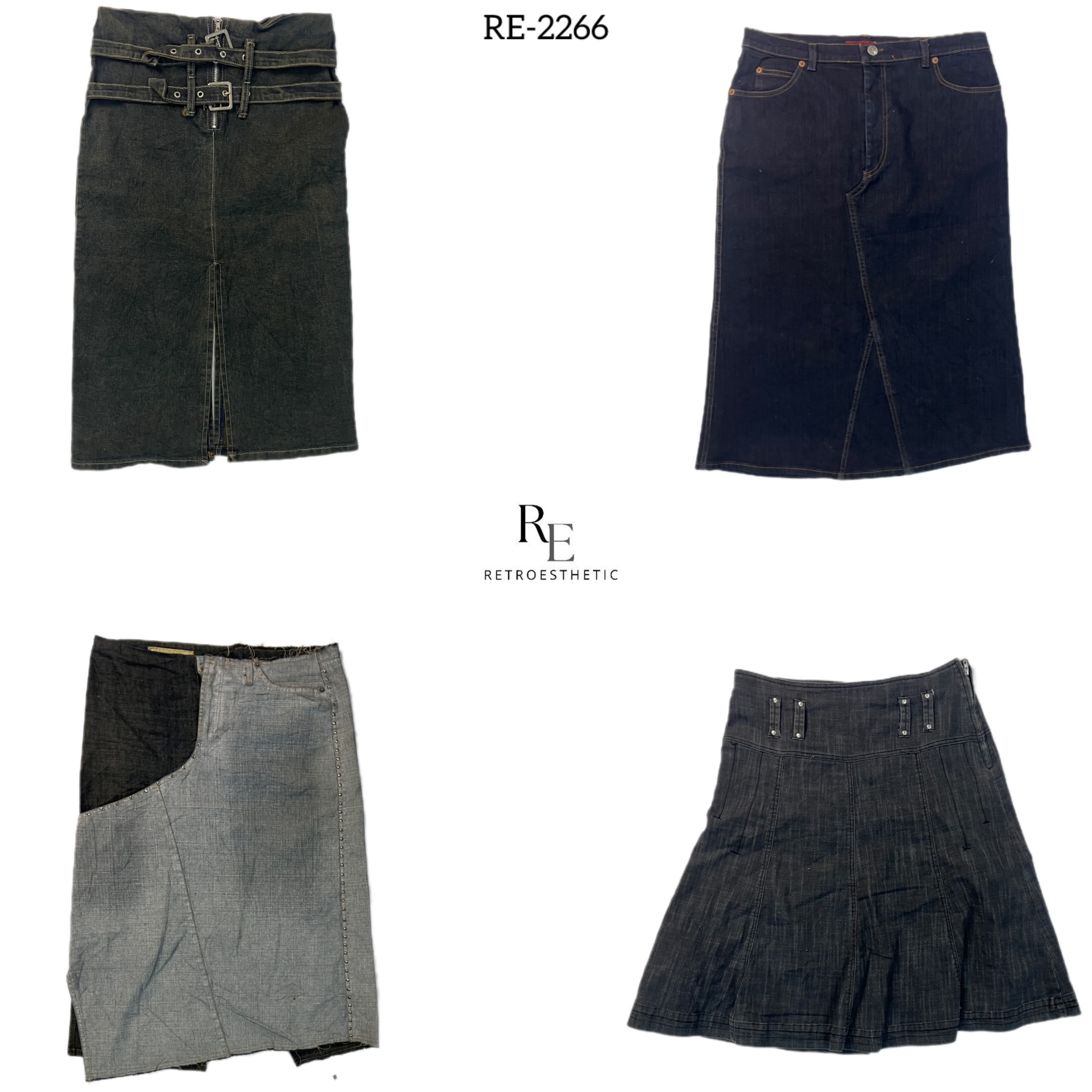 Y2K Denim Midi Skirts(RE-2266)