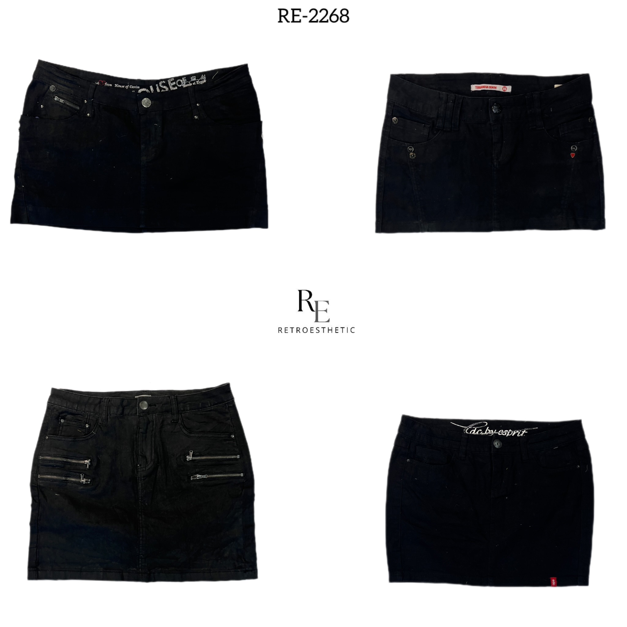 Y2K Black Denim Mini Jeans (RE-2268)