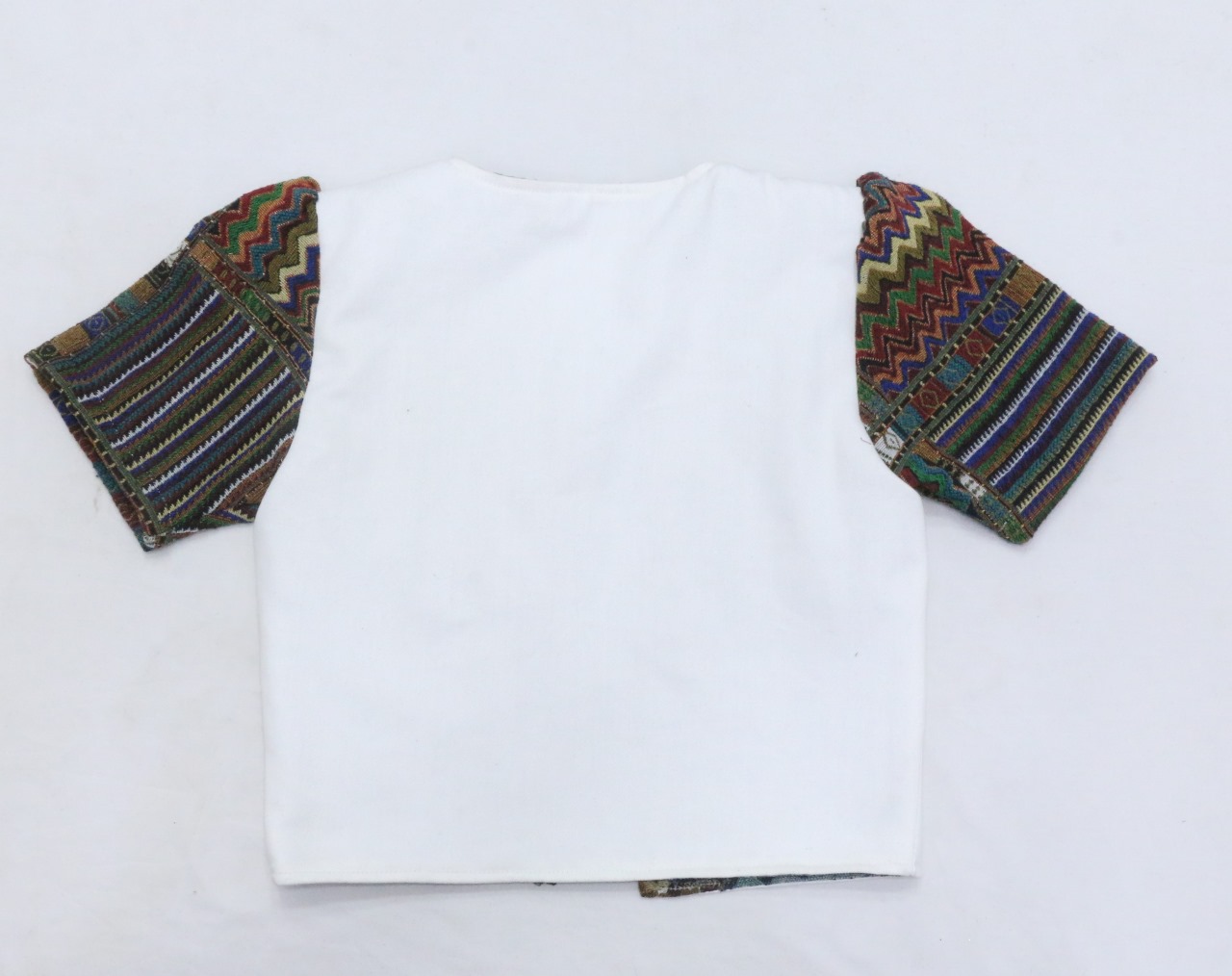 CR667 Upcycled Tribal Panel Crop Top