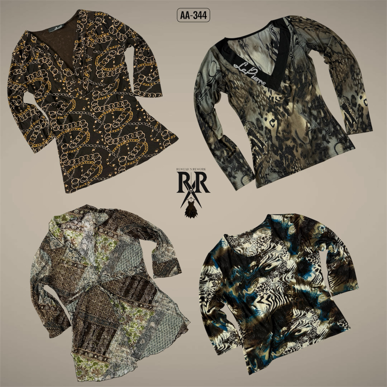 Y2K Earthy Tone Full Sleeve Tops (AA-344)