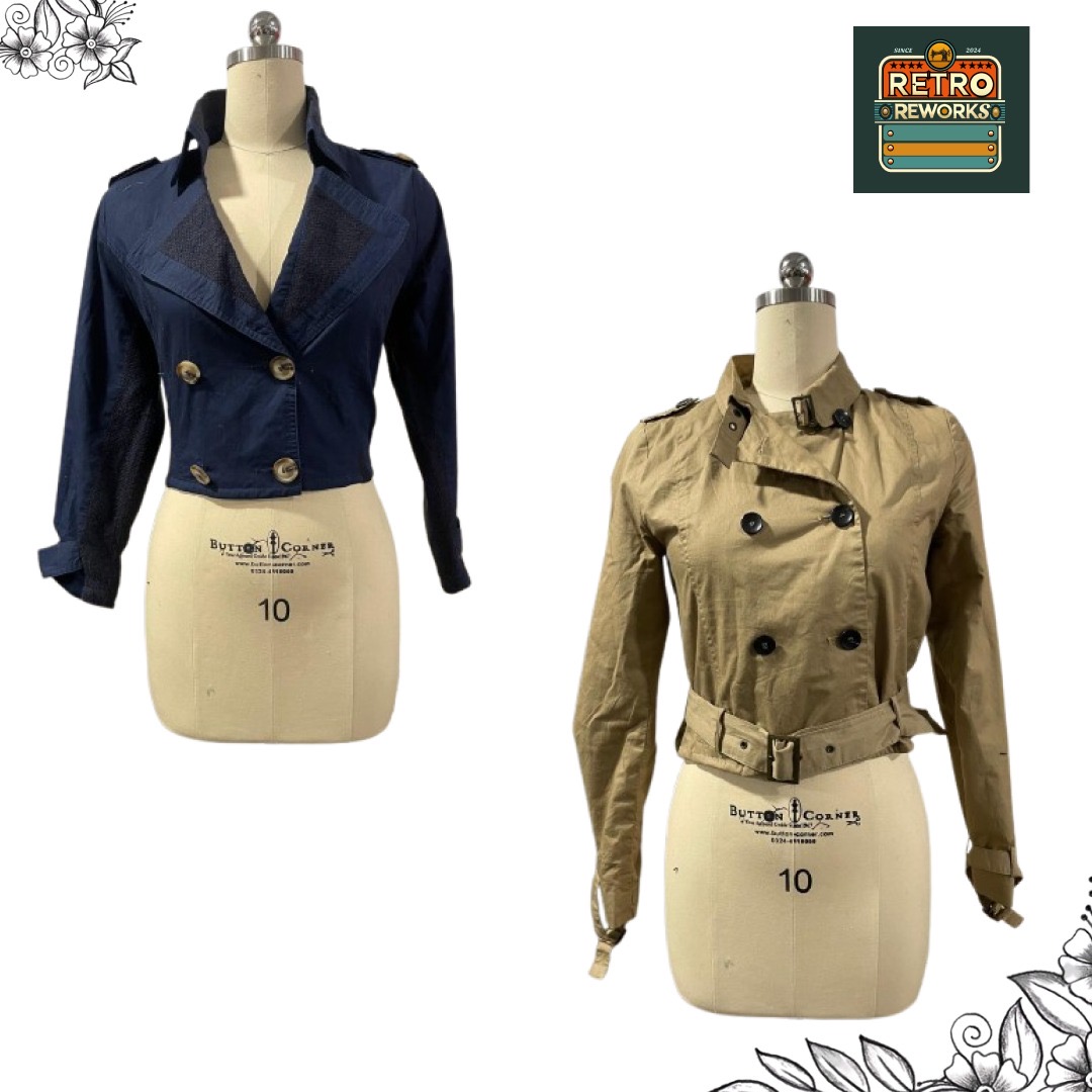 Veste trench courte upcyclée SS25