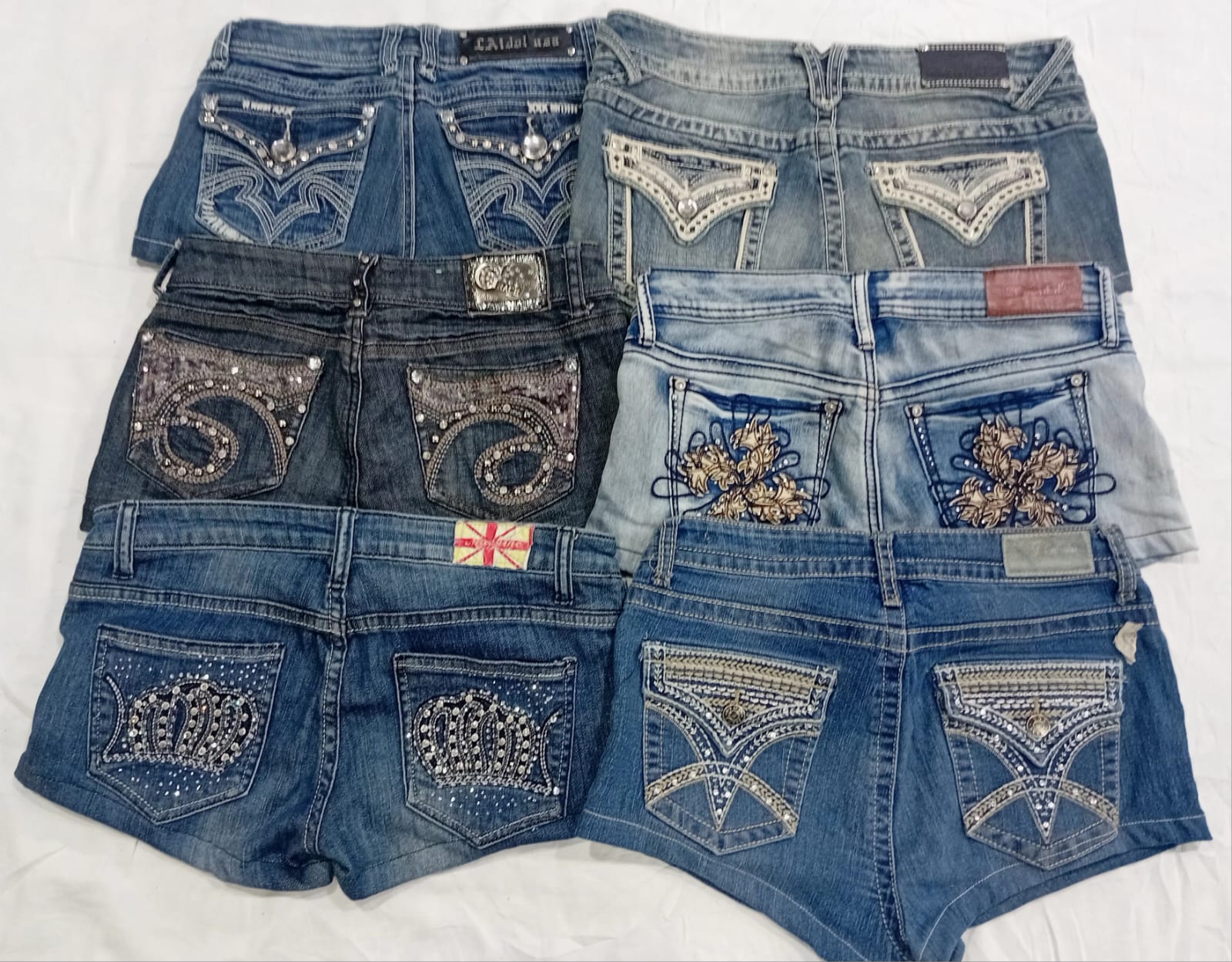 IQ0932 Y2K Style Upcycled Rebel Spark Shorts