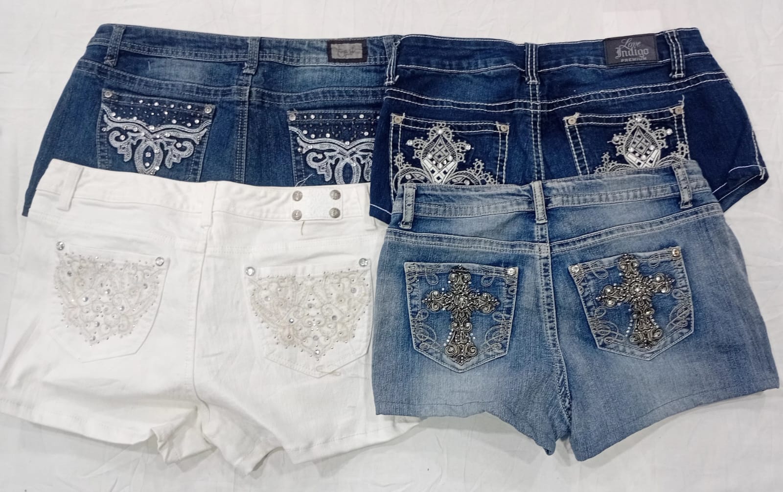IQ0936 Y2K Style Retro Upcycle Edit Remix Shorts