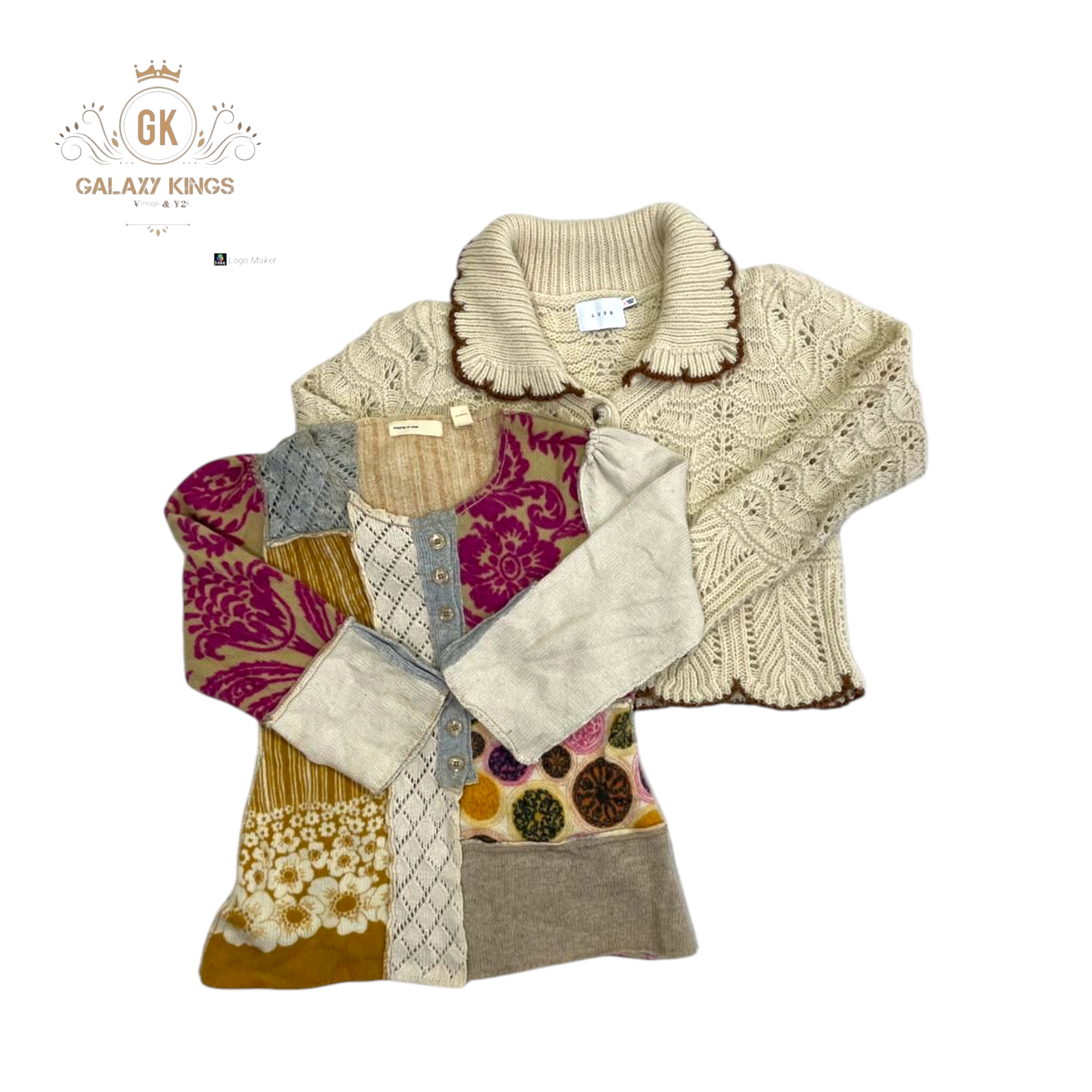 Y2K 90s MAGLIONE CON ZIP E BUTTON UP