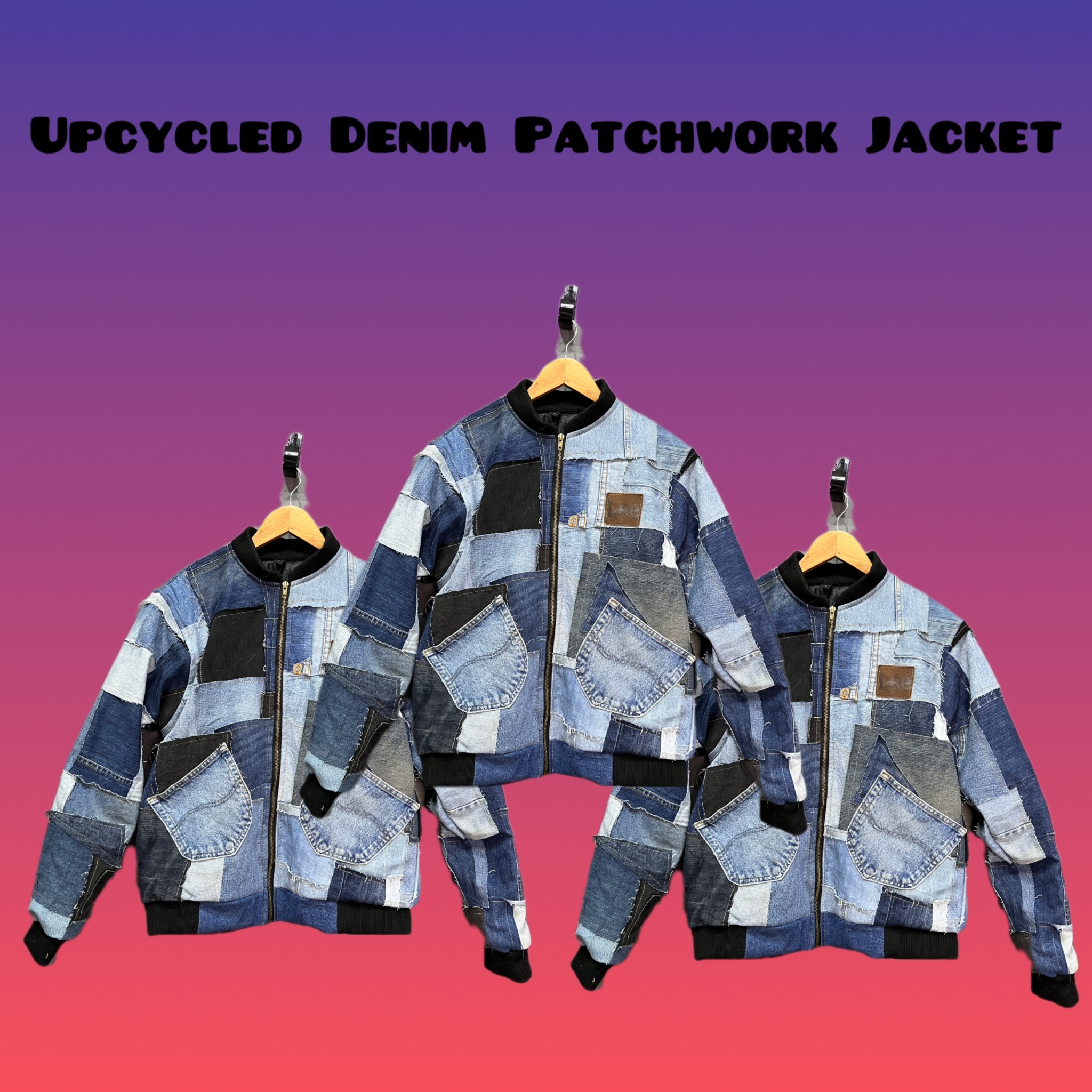 Upcycle Denim patchwork jacket