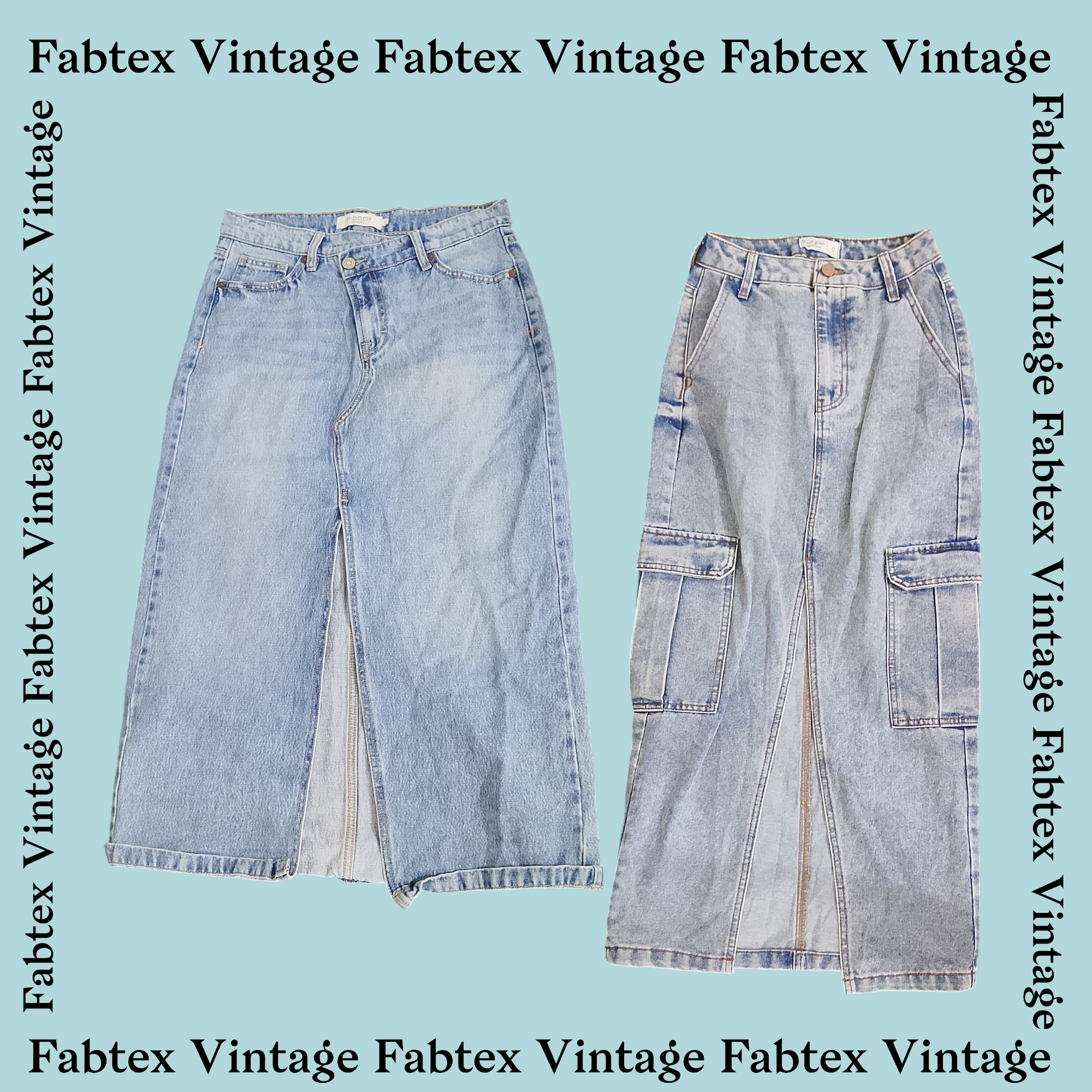 (FV-195) Y2K Denim Maxi Skirts