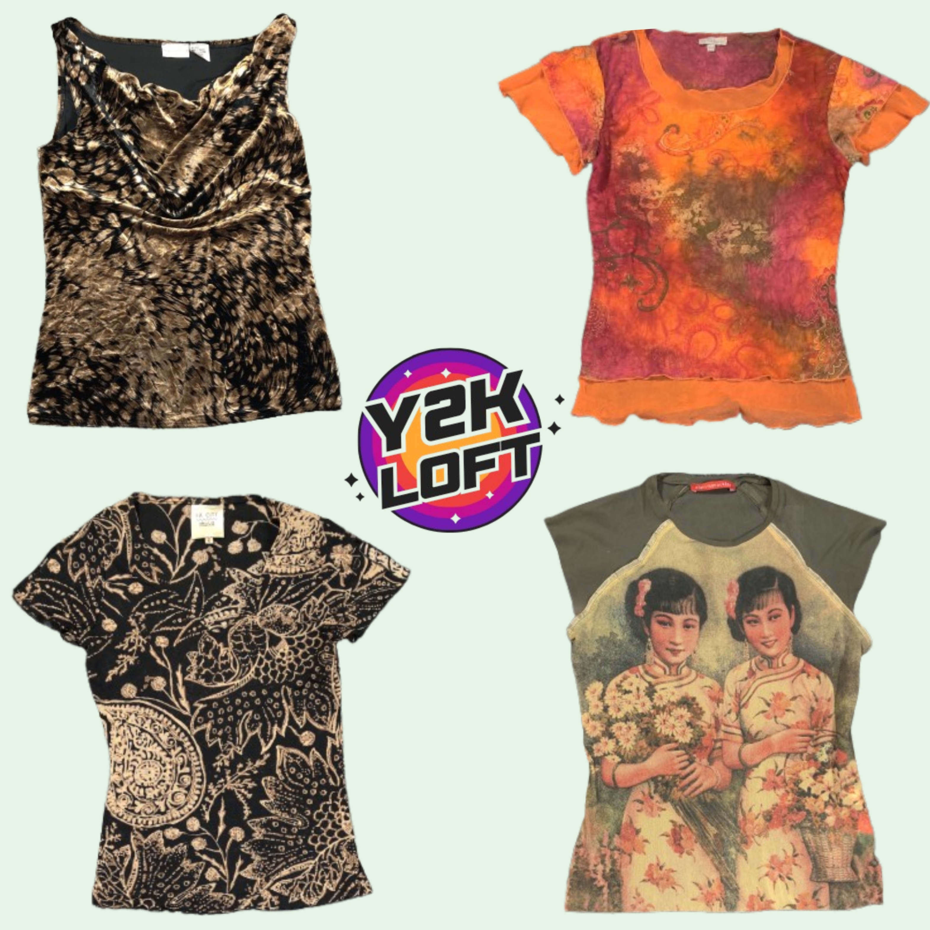 Y2K Earthy Tone Tops Mix