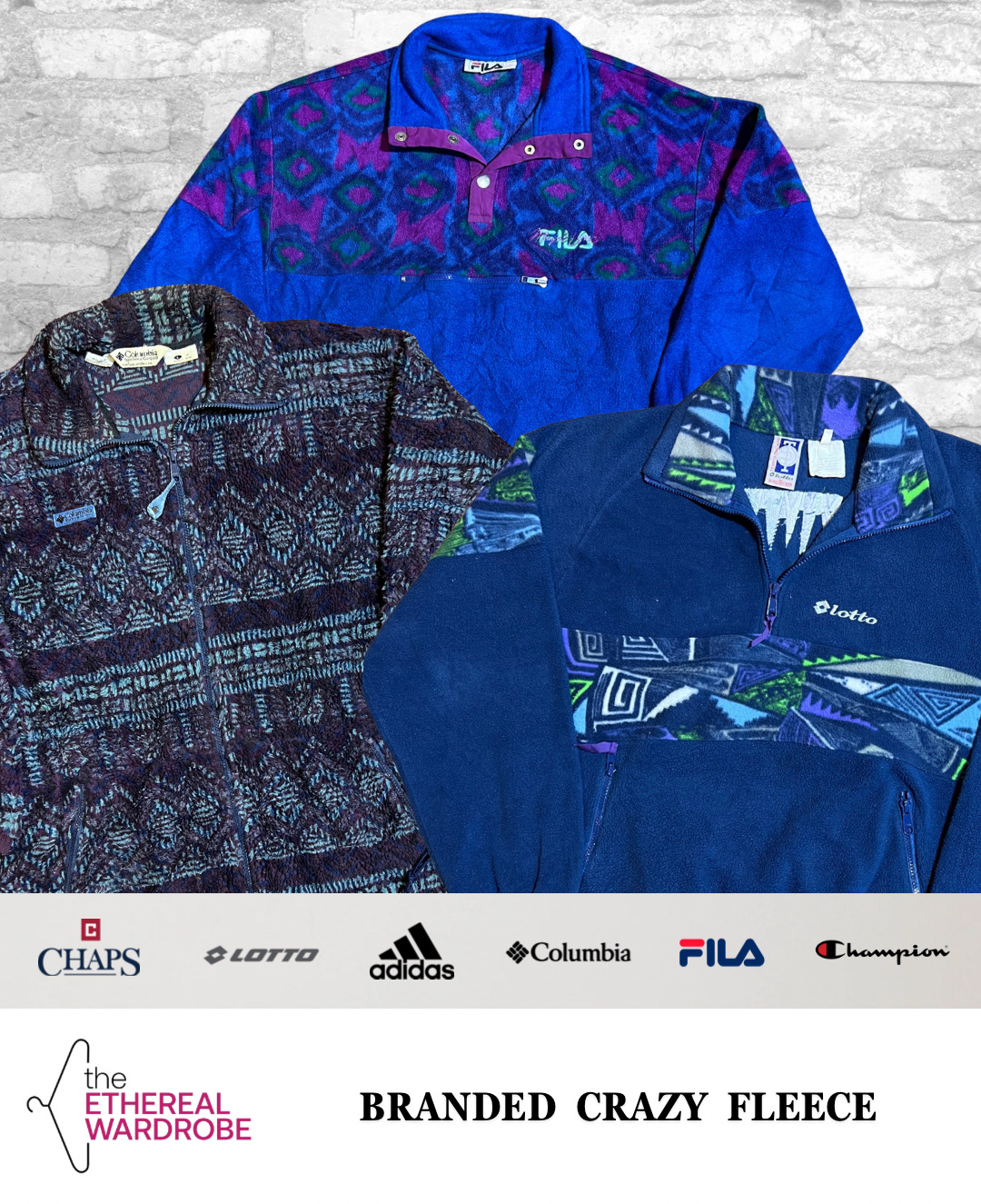 Fleece Crazy de marque Adidas, Columbia, Fila et d'autres marques