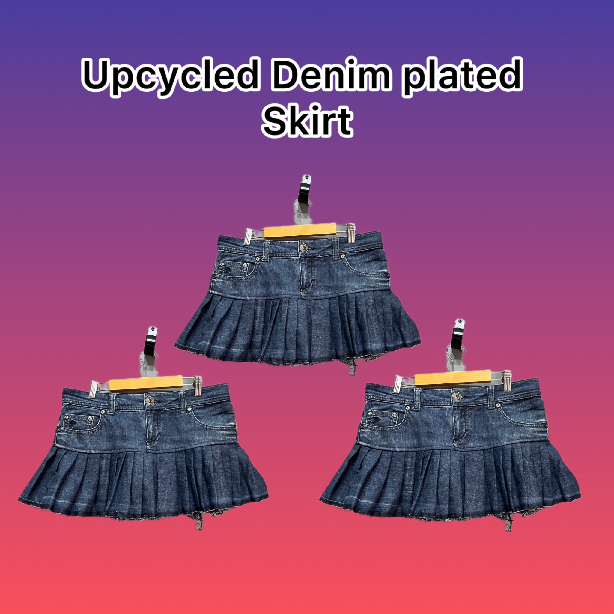 Jupes plissées en denim recyclé