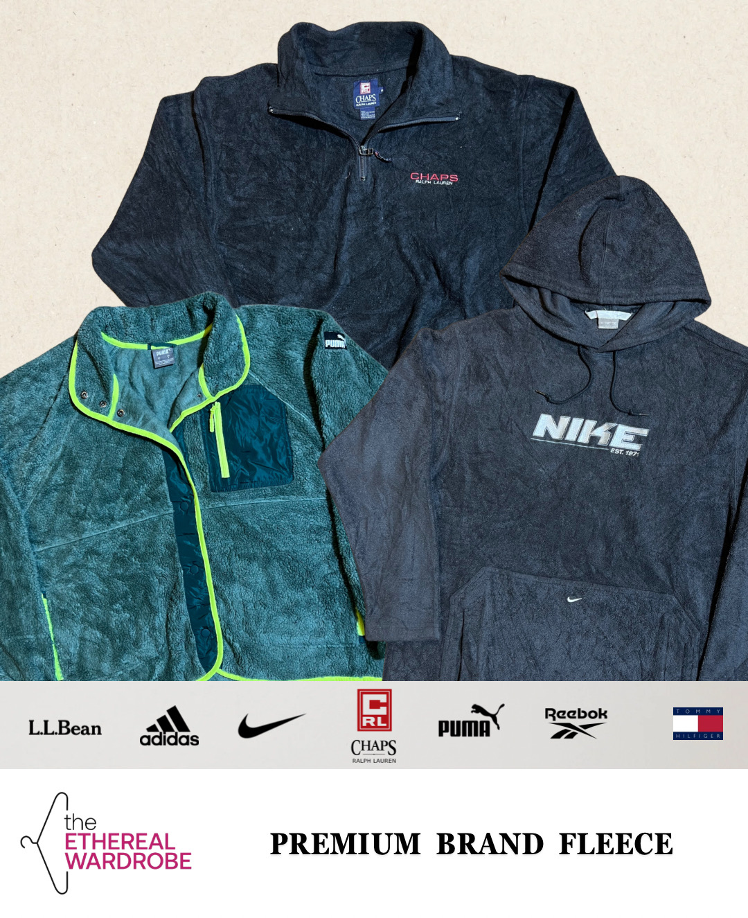 fleece premium Nike, Adidas, Chaps Ralph Lauren et d'autres marques
