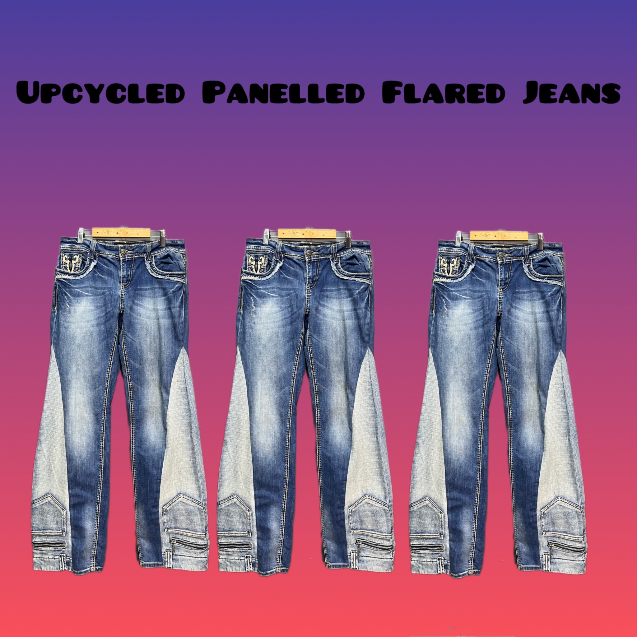 Jeans a gamba larga/flare Rework