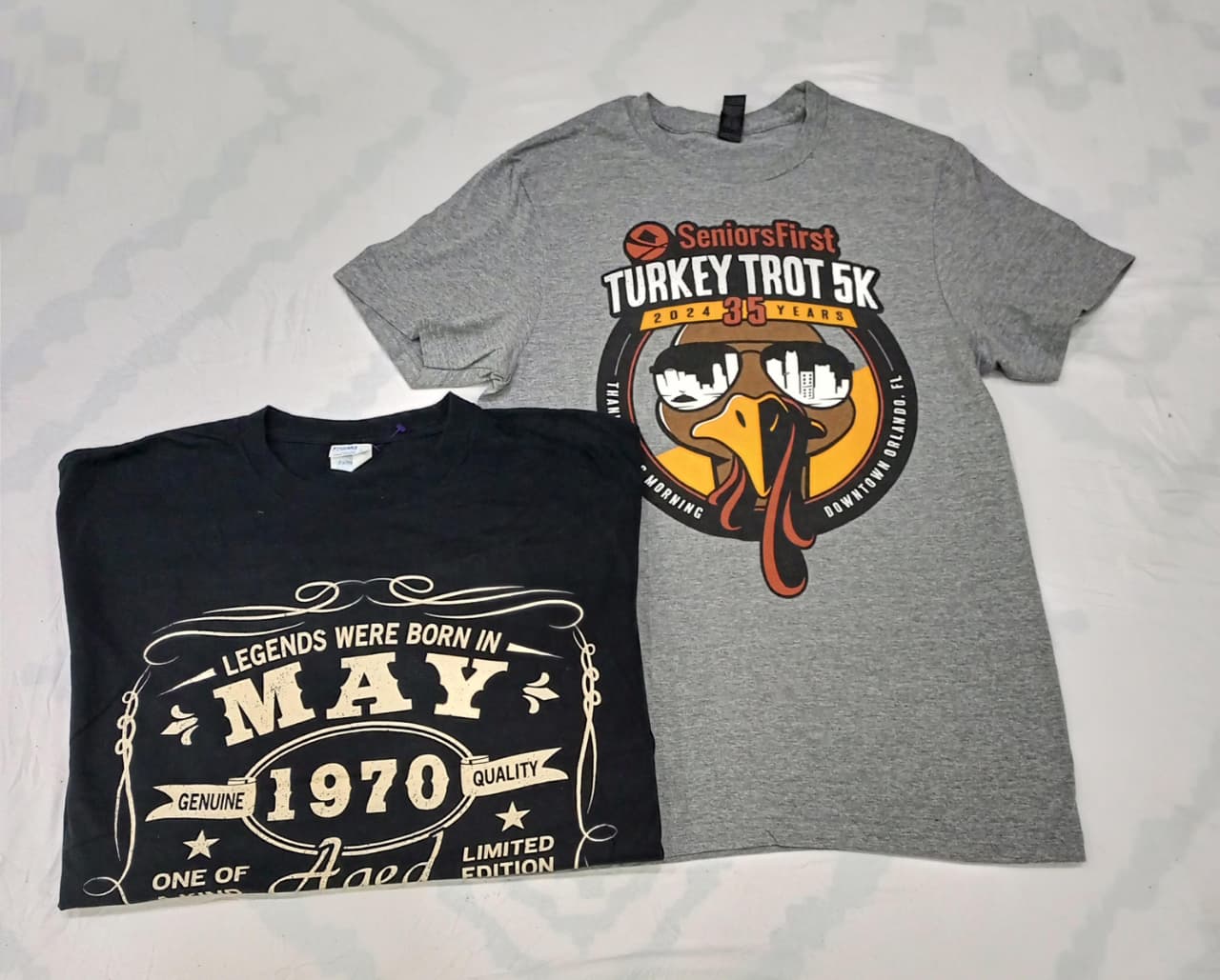 CRZ0308 ヴィンテージ アンブランデッド グラフィック ドロップ Tシャツ