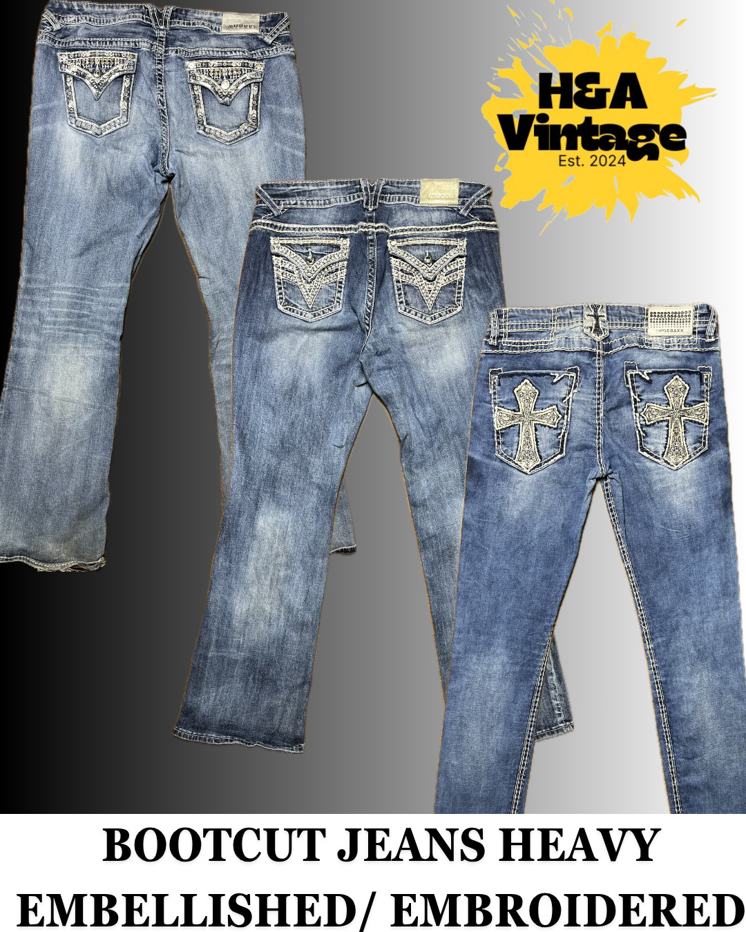 Y2K EMBROIDERED OR EMBELLISHED BOOTCUT JEANS