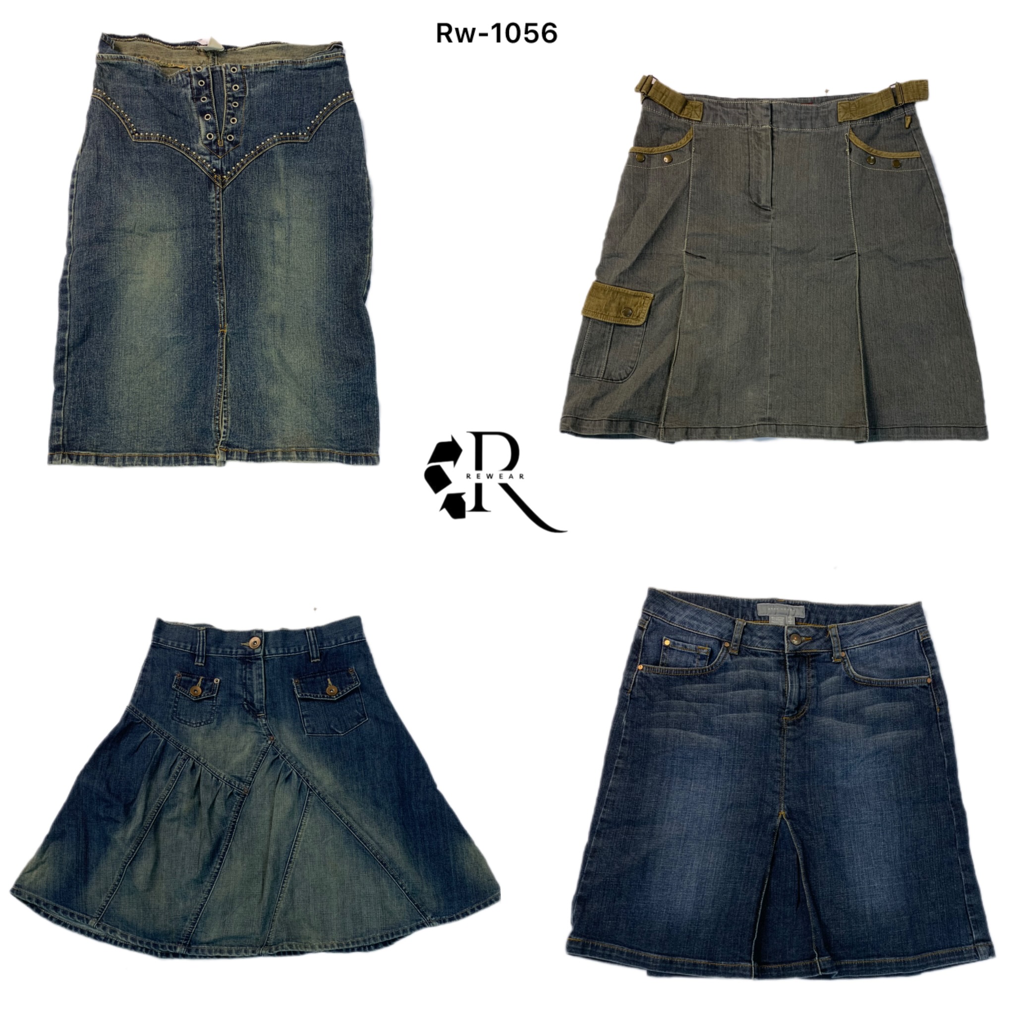Y2K IT Girl Denim midi Skirts (RW-1056)