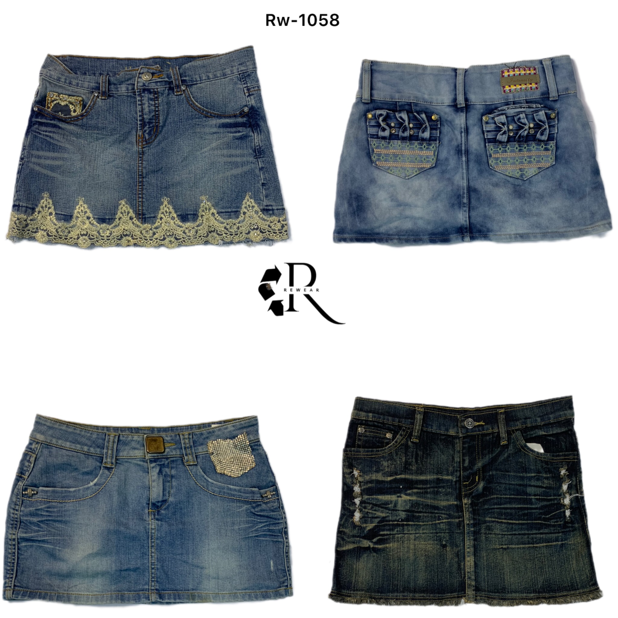 Y2K IT Girl Unique Denim Mini Skirts (RW-1058)