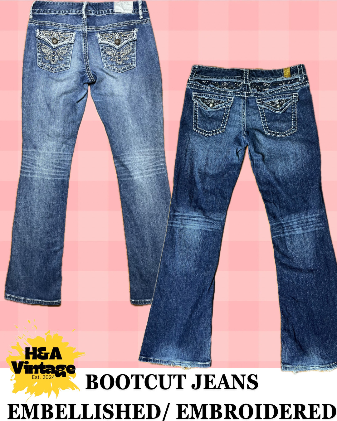 Y2K EMBROIDERED OR EMBELLISHED BOOTCUT JEANS