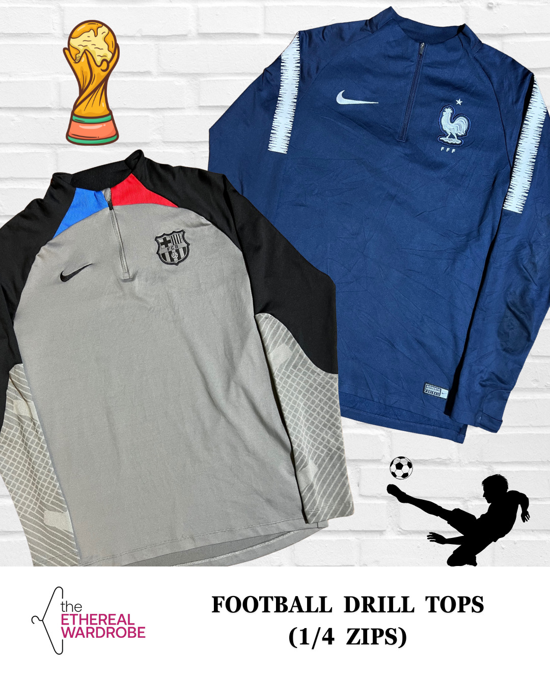 1/4 Zip Drill Tops Football