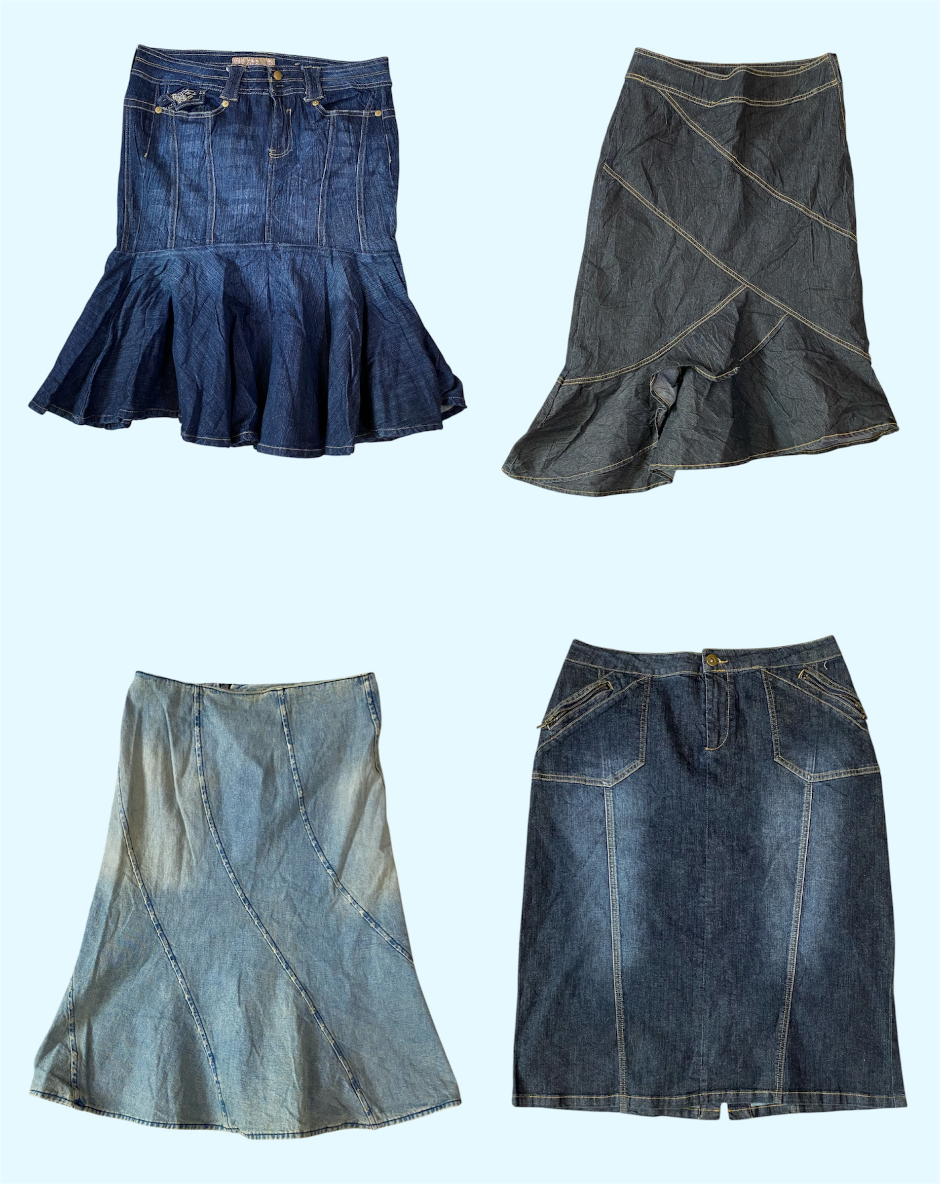 Saia Longa de Jeans dos anos 90 / 00 (TS:1176)