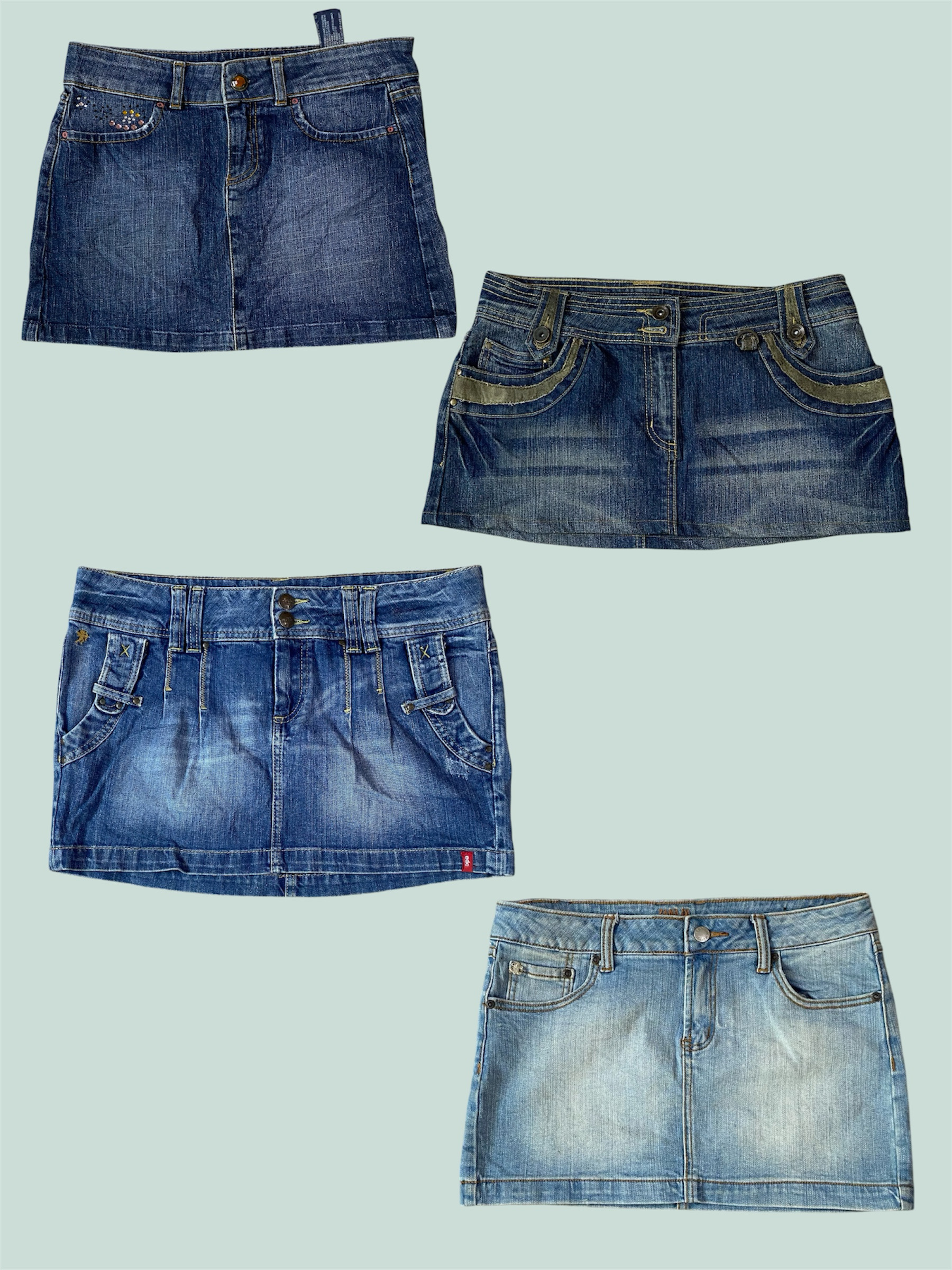Y2K Denim Traum Mini-Röcke (TS:1177)