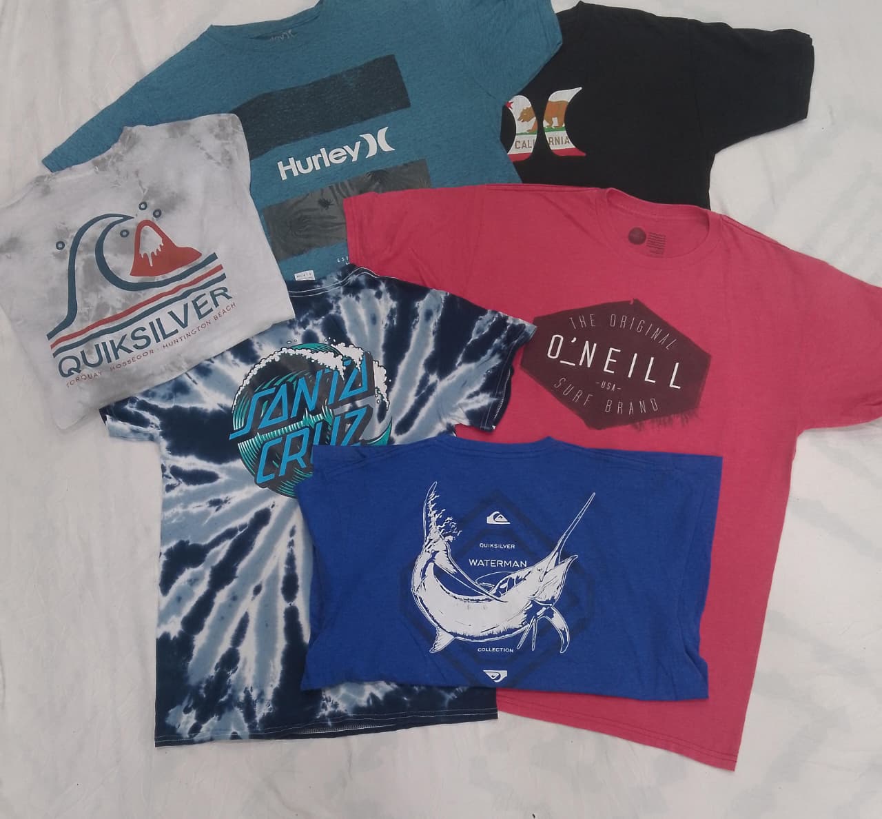 CRZ0335 Vintage Classic Surf Brand Mix Printed T-S..
