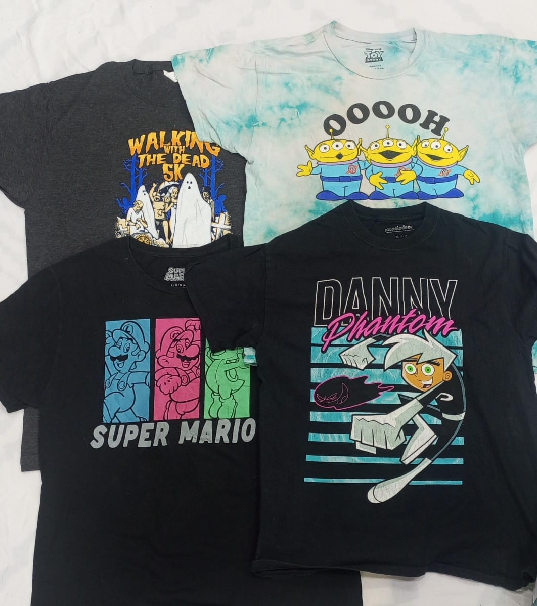 CRZ0339 ヴィンテージアニメーショングラフィックプリントTシャツ