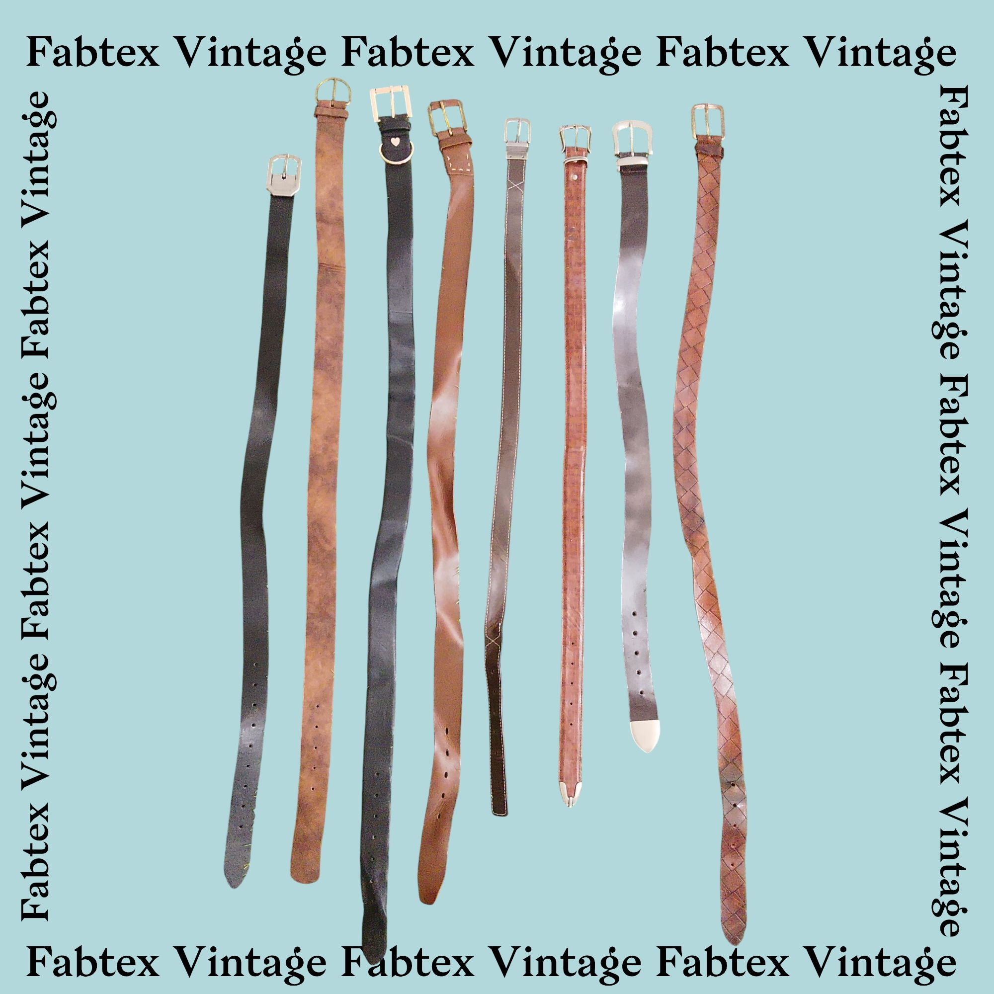 (FV-208) Vintage Leather Belts Mix - Classic Acces..