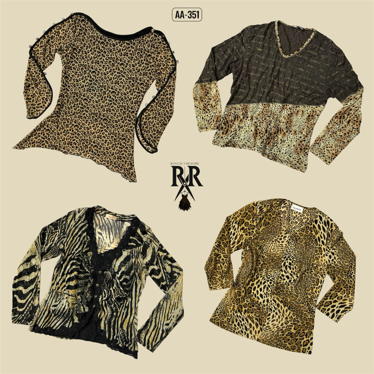 Y2K The Animal Print Full Sleeve Tops (AA-351)