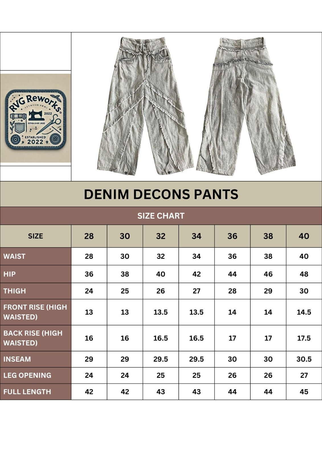 Upcycled Frayed Panel Denim Pants