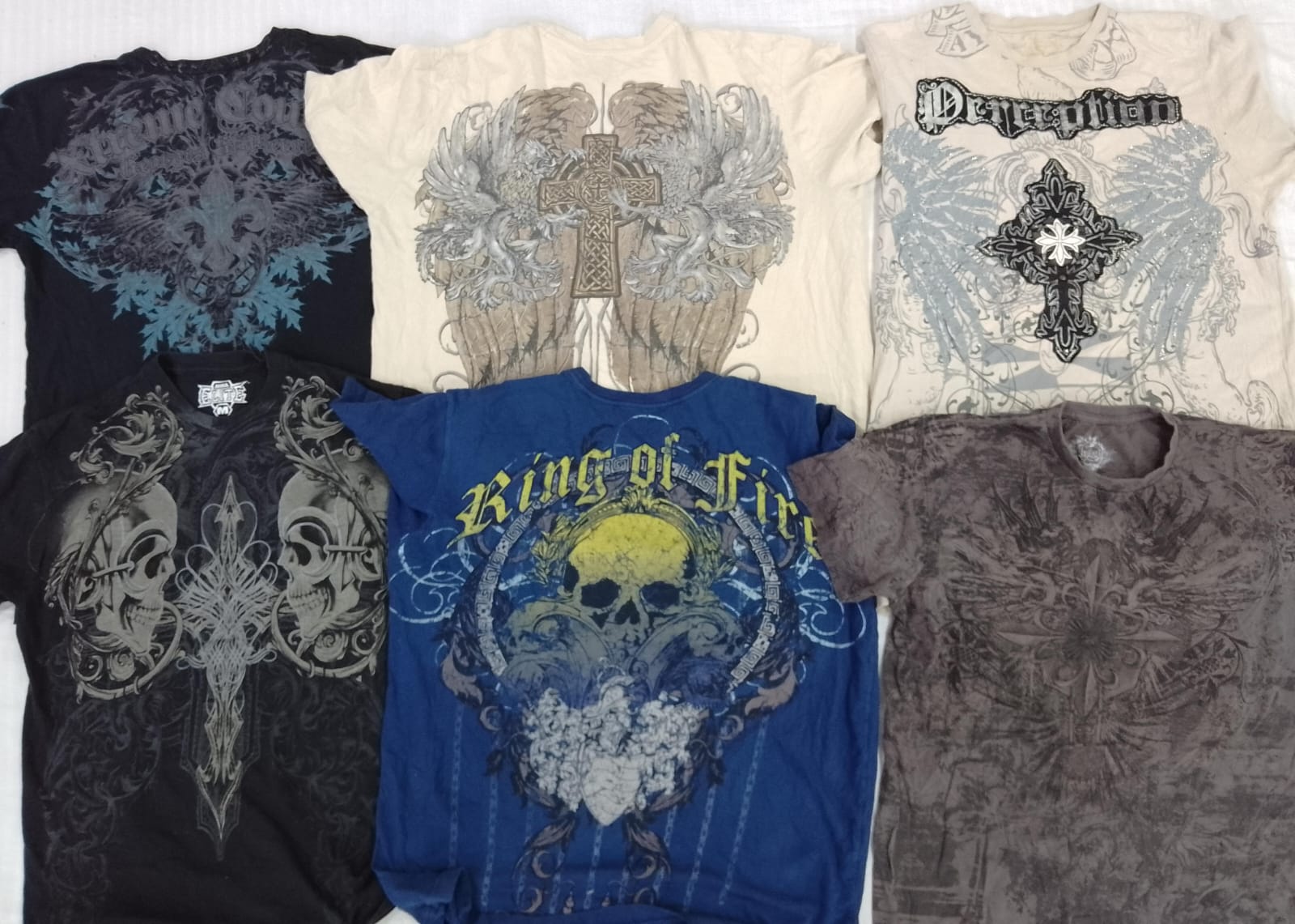 CR5421 ヴィンテージレトロスカルプリント Tシャツ バンドル