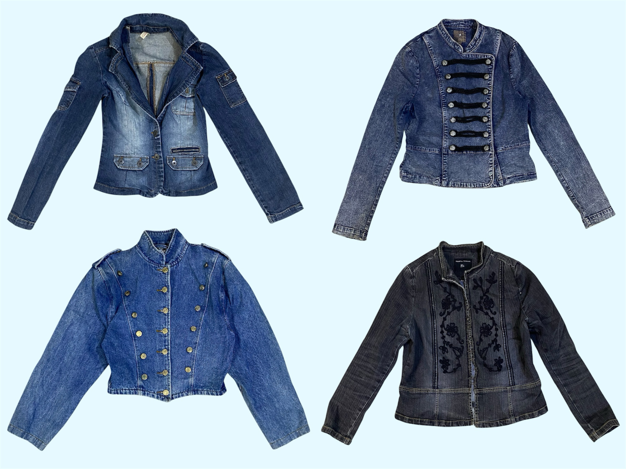 Chaqueta de mezclilla Y2K de principios de los 2000 (TS:1225)