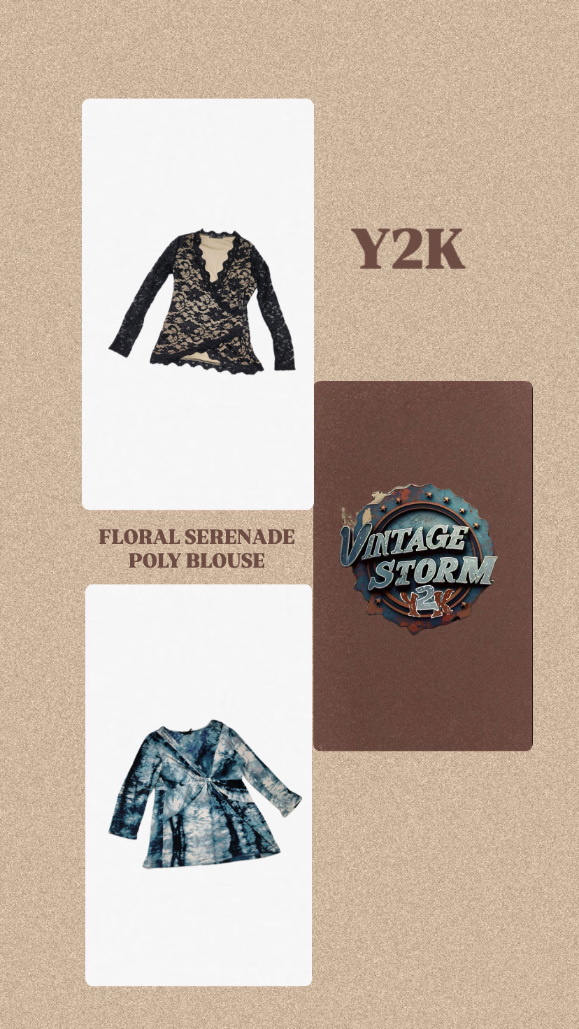 Y2k Floral Serenade Poly Blouse