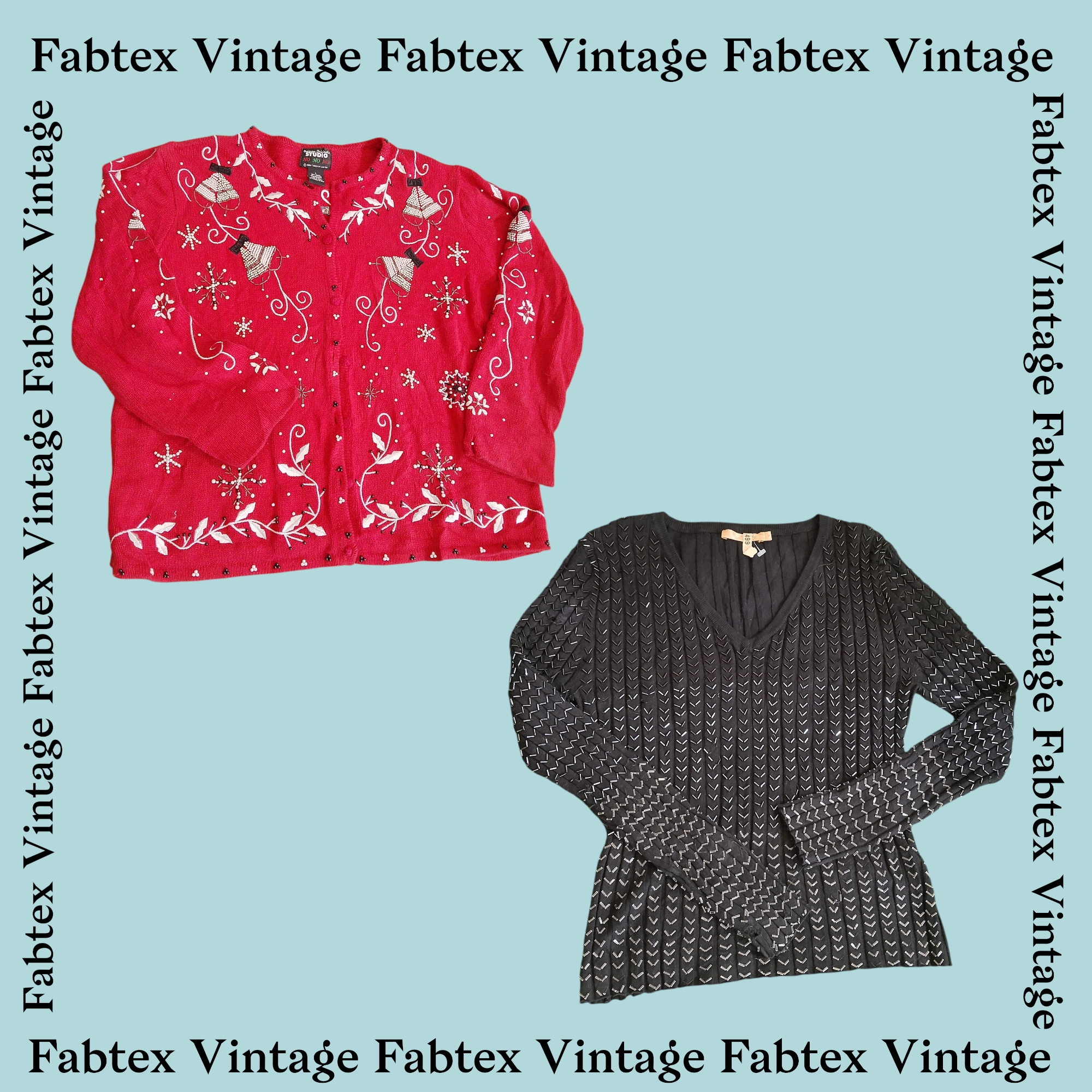 (FV-218) Gothic Fancy Embellished Beaded Details Sweater
