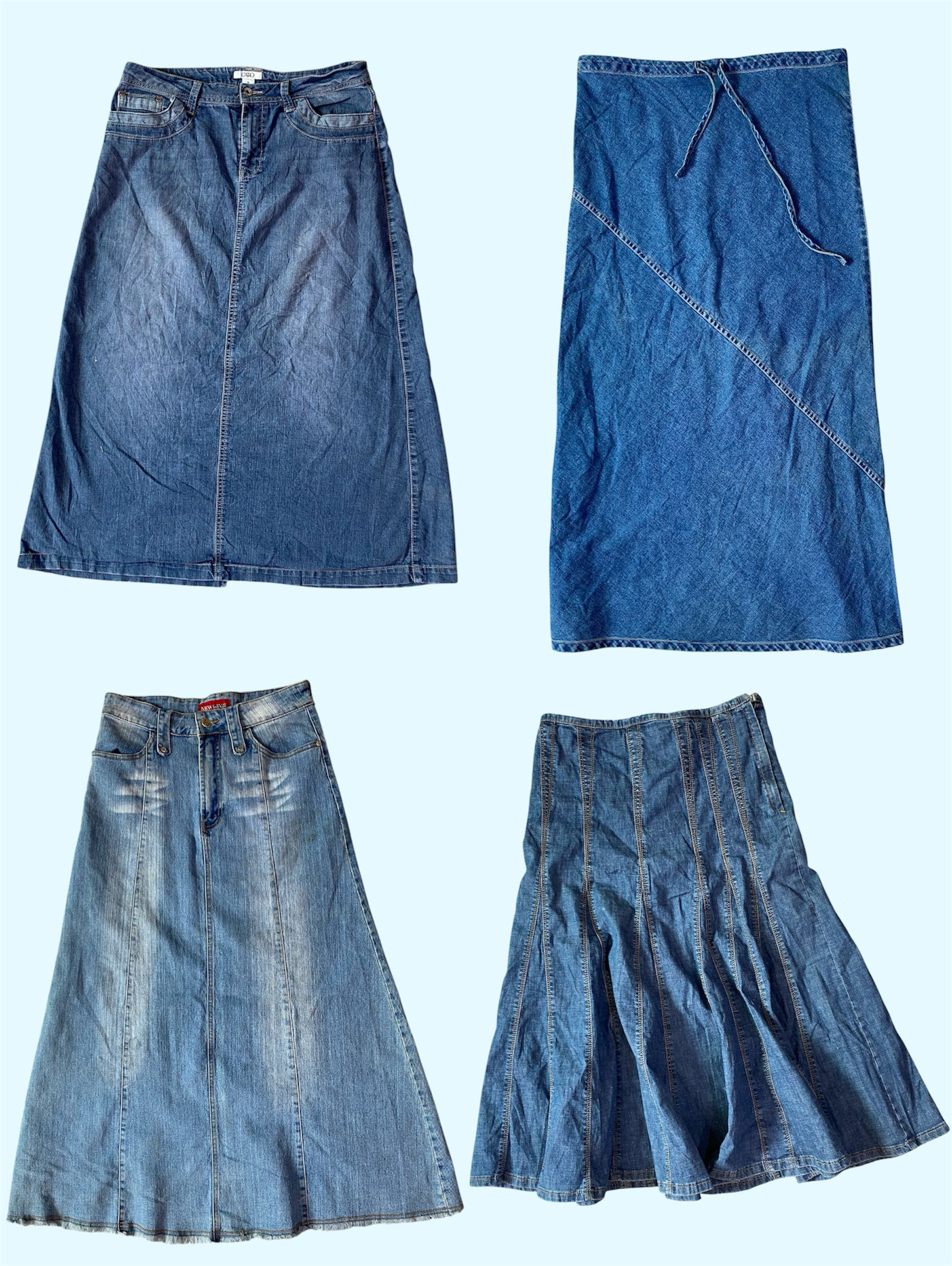 Y2K Denim Maxi Skirt (TS:1217)